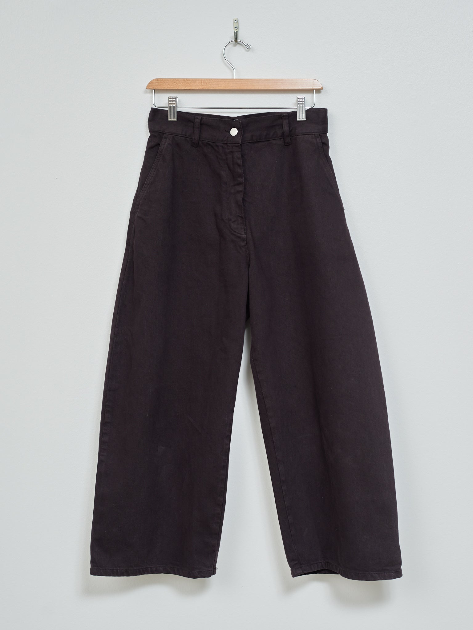 Namu Shop - Studio Nicholson Chalco Wide Crop Pant - Black Grape