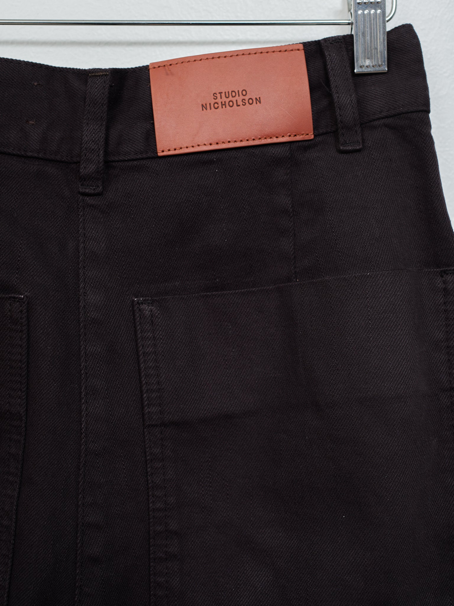 Namu Shop - Studio Nicholson Chalco Wide Crop Pant - Black Grape