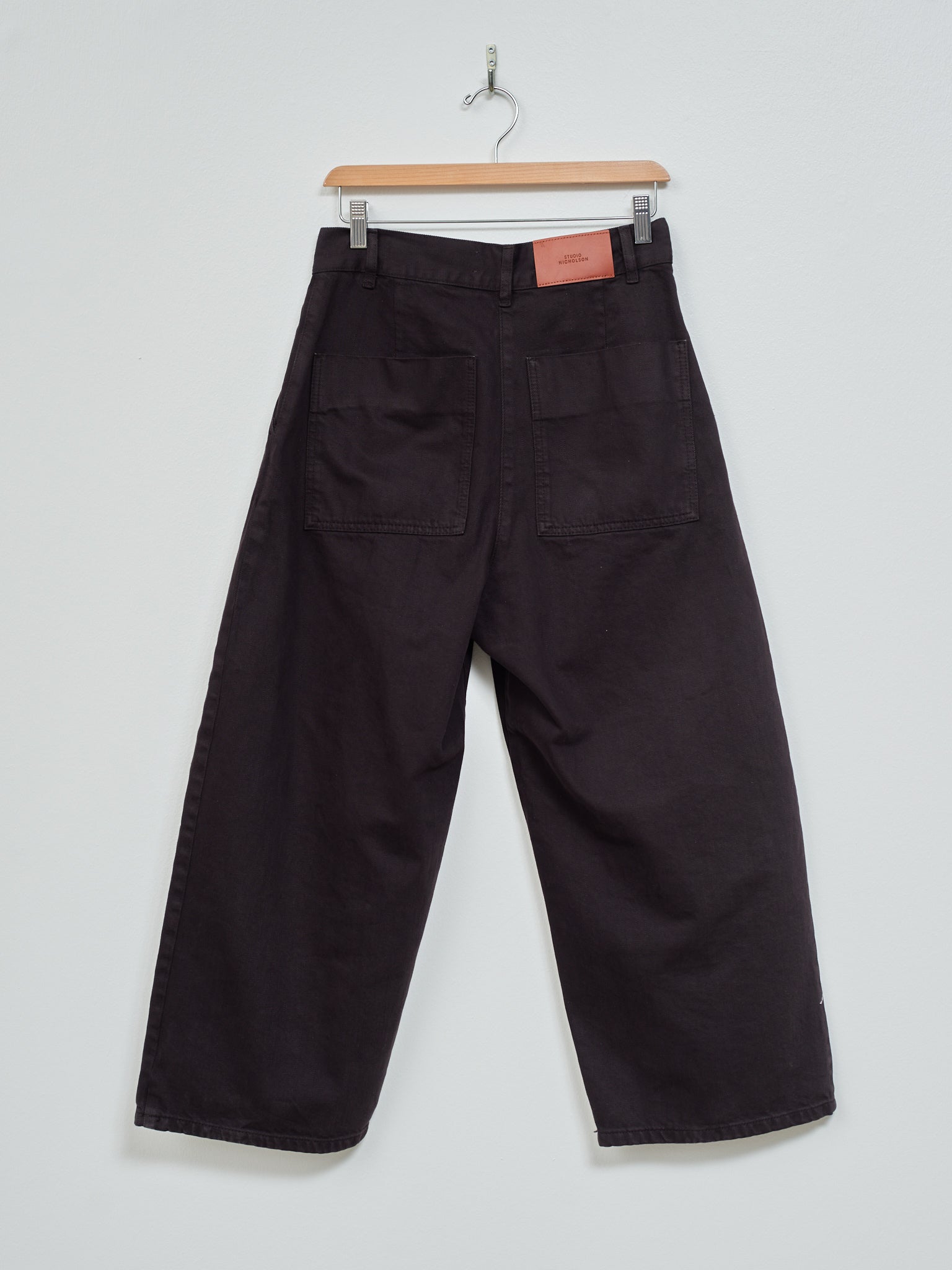Namu Shop - Studio Nicholson Chalco Wide Crop Pant - Black Grape