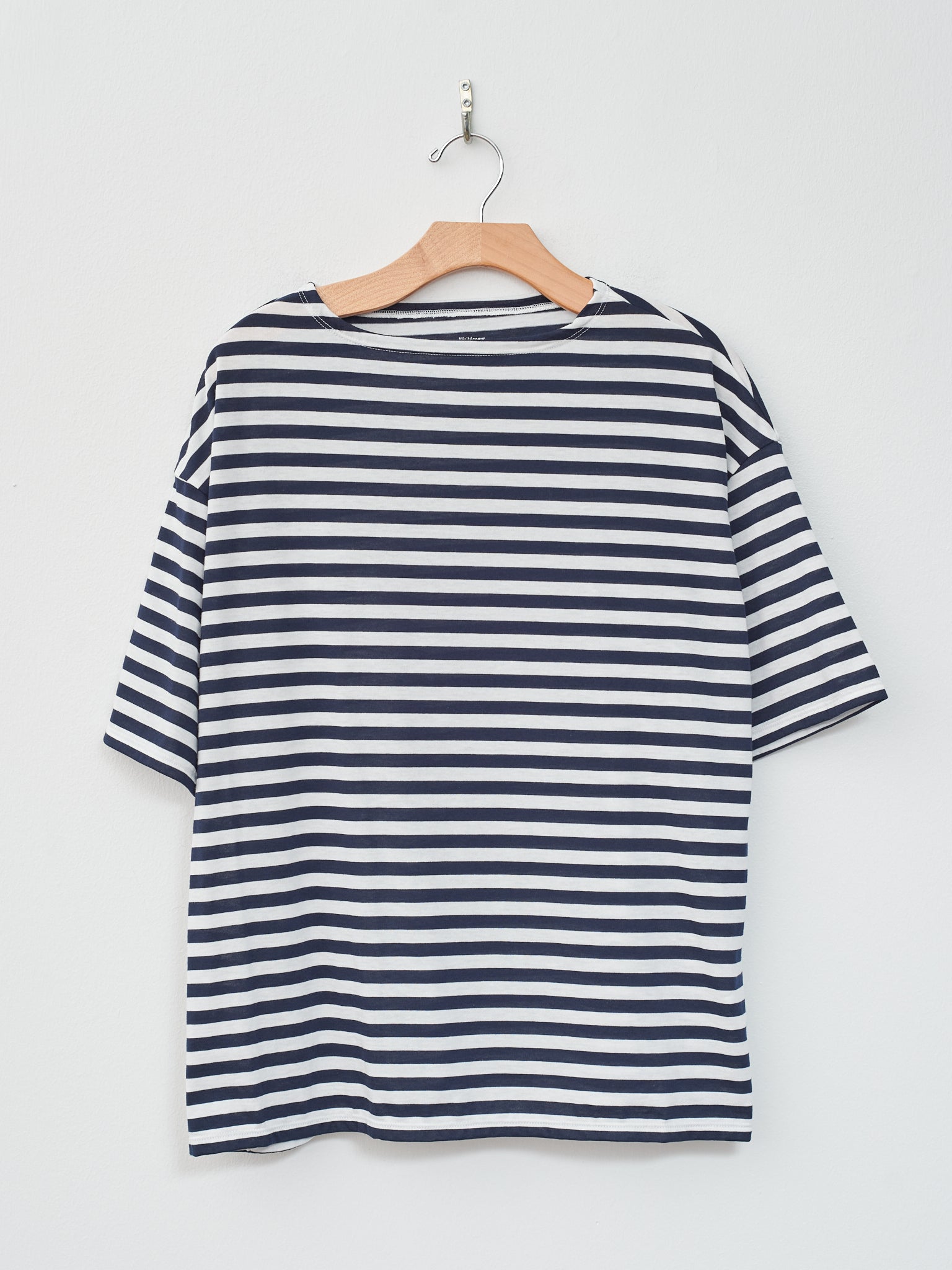 Namu Shop - Veritecoeur Border Half Sleeve Tee - Navy