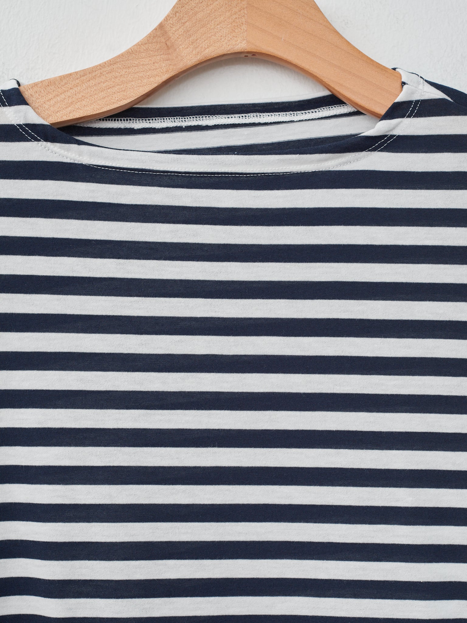 Namu Shop - Veritecoeur Border Half Sleeve Tee - Navy