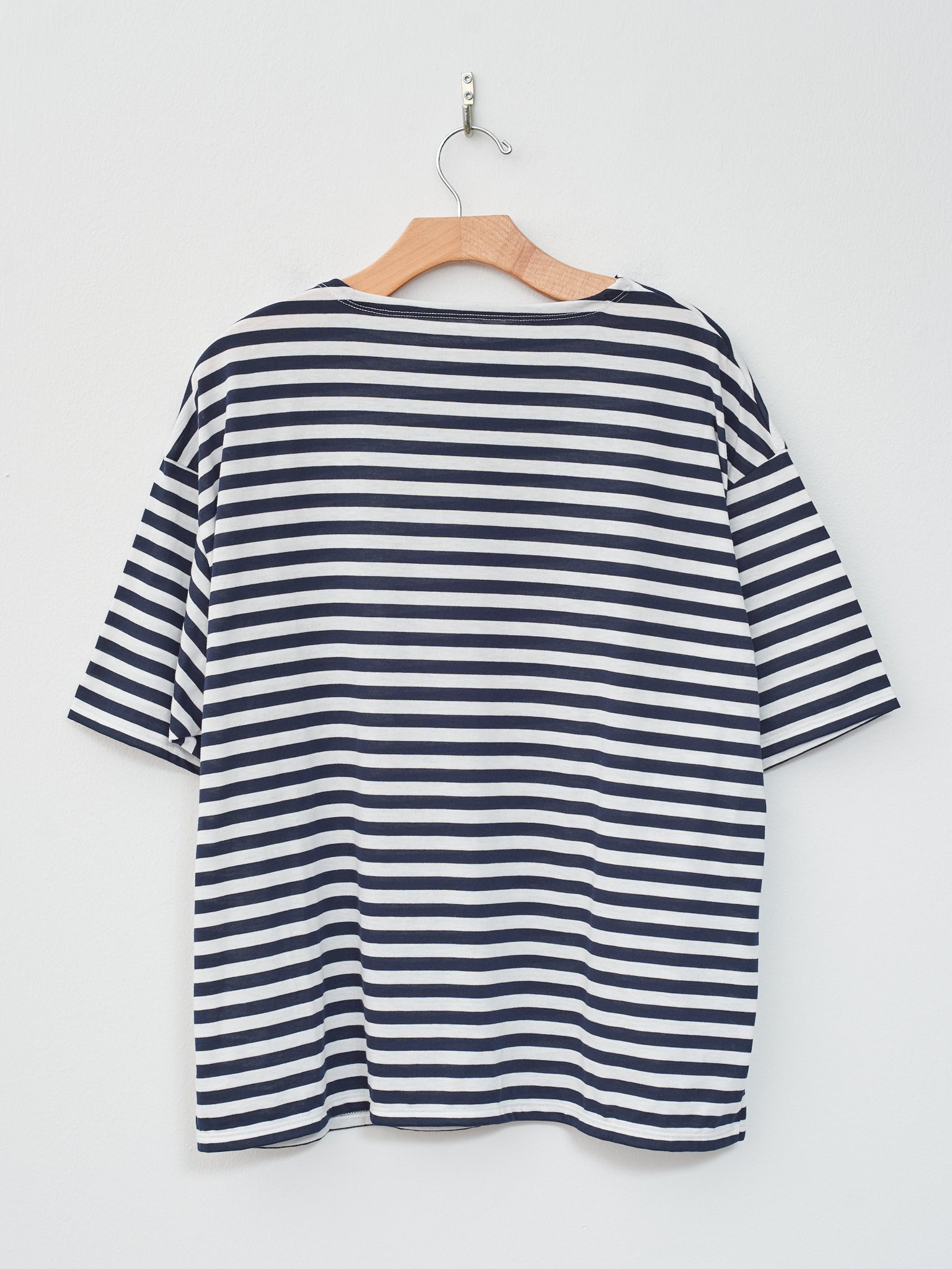 Namu Shop - Veritecoeur Border Half Sleeve Tee - Navy