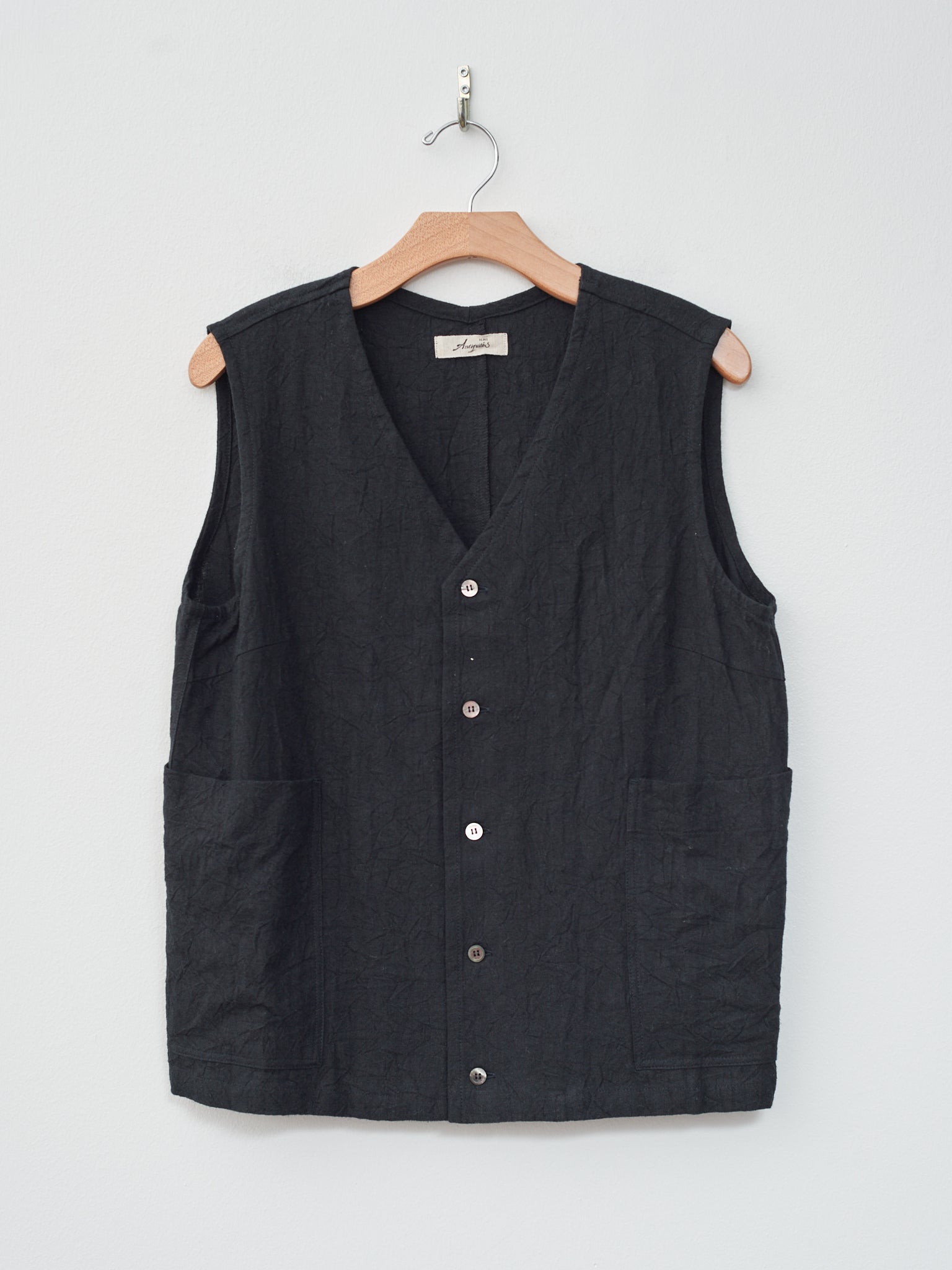 Namu Shop - Ichi Antiquites Linen Vintage Vest - Black