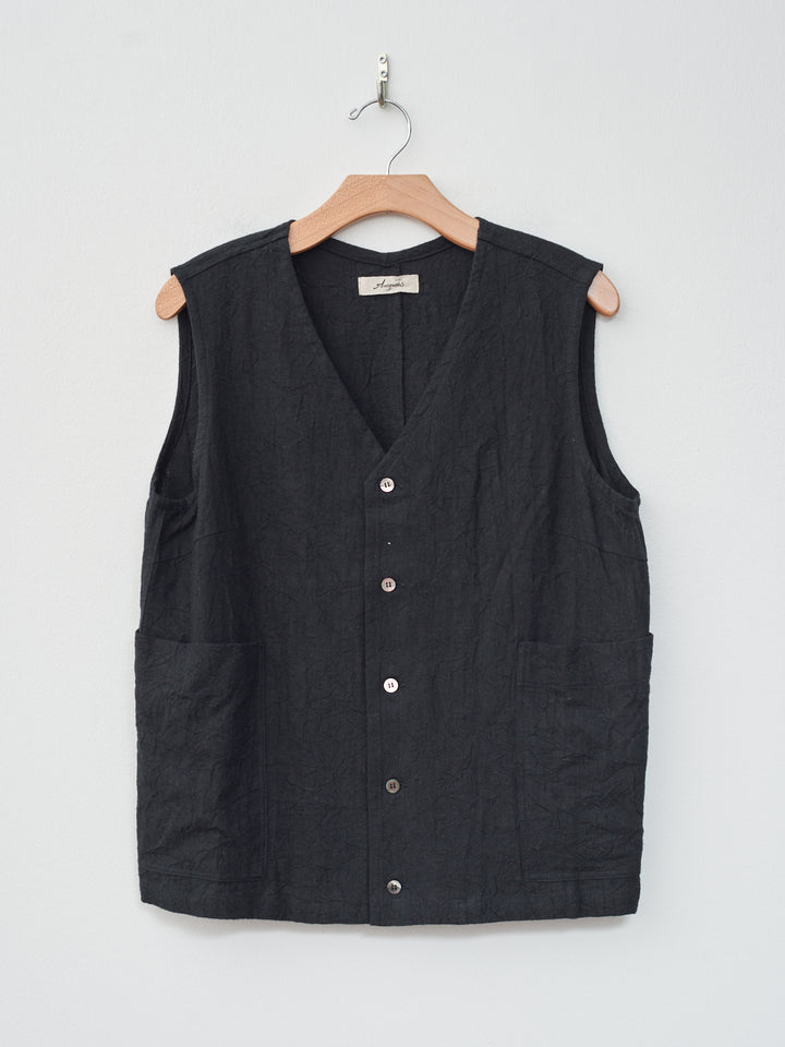 Namu Shop - Ichi Antiquites Linen Vintage Vest - Black