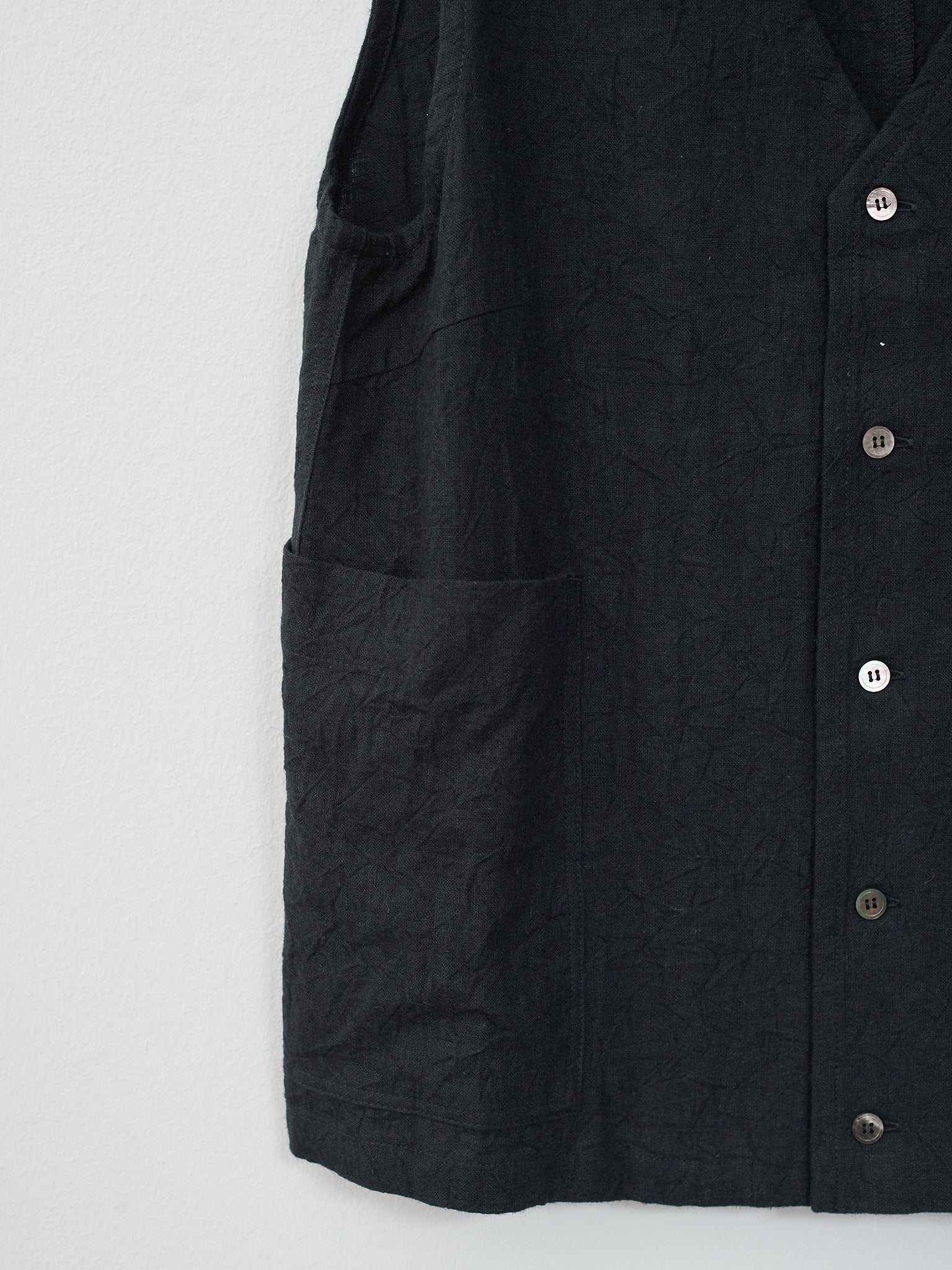 Namu Shop - Ichi Antiquites Linen Vintage Vest - Black