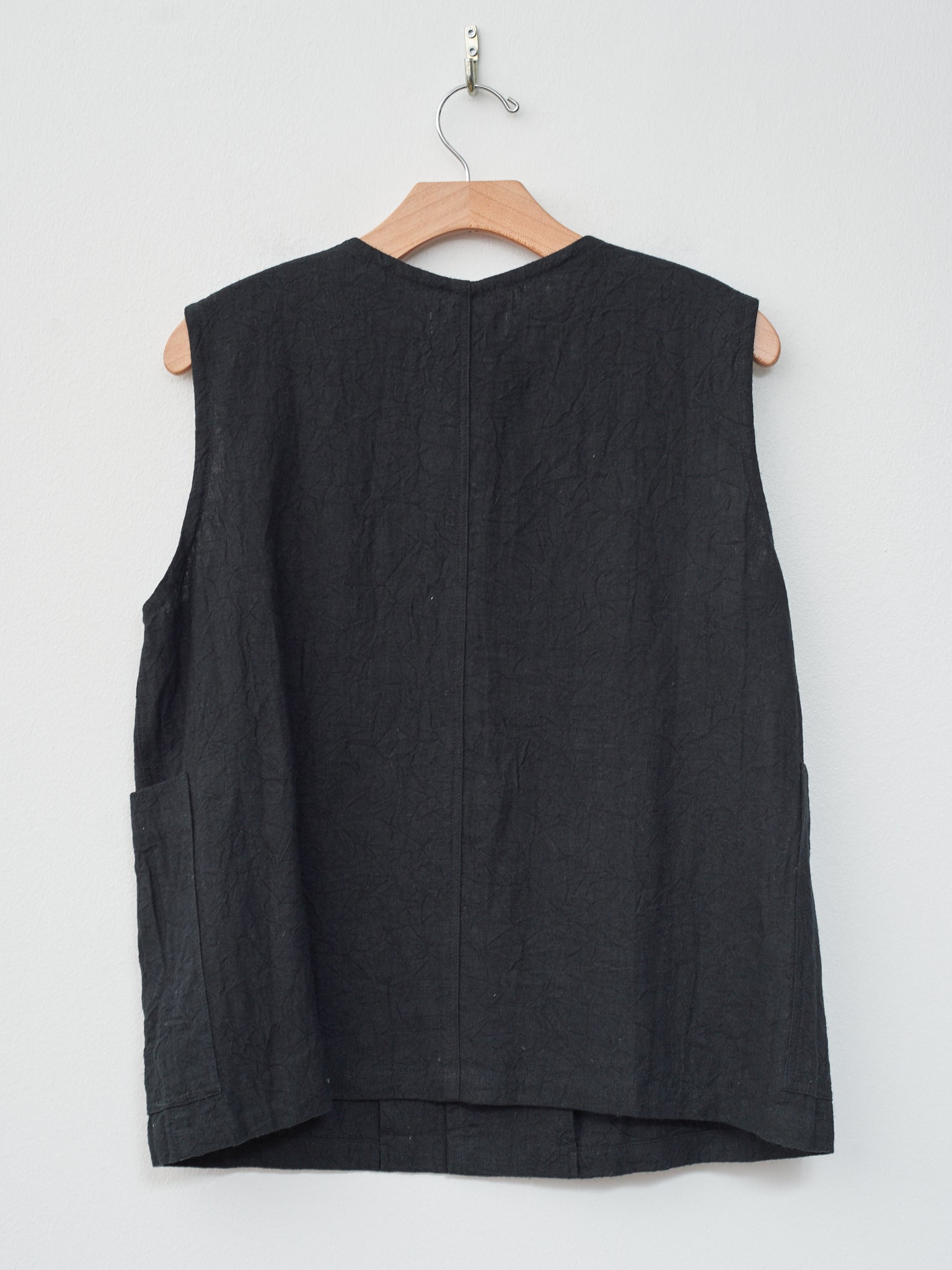 Namu Shop - Ichi Antiquites Linen Vintage Vest - Black