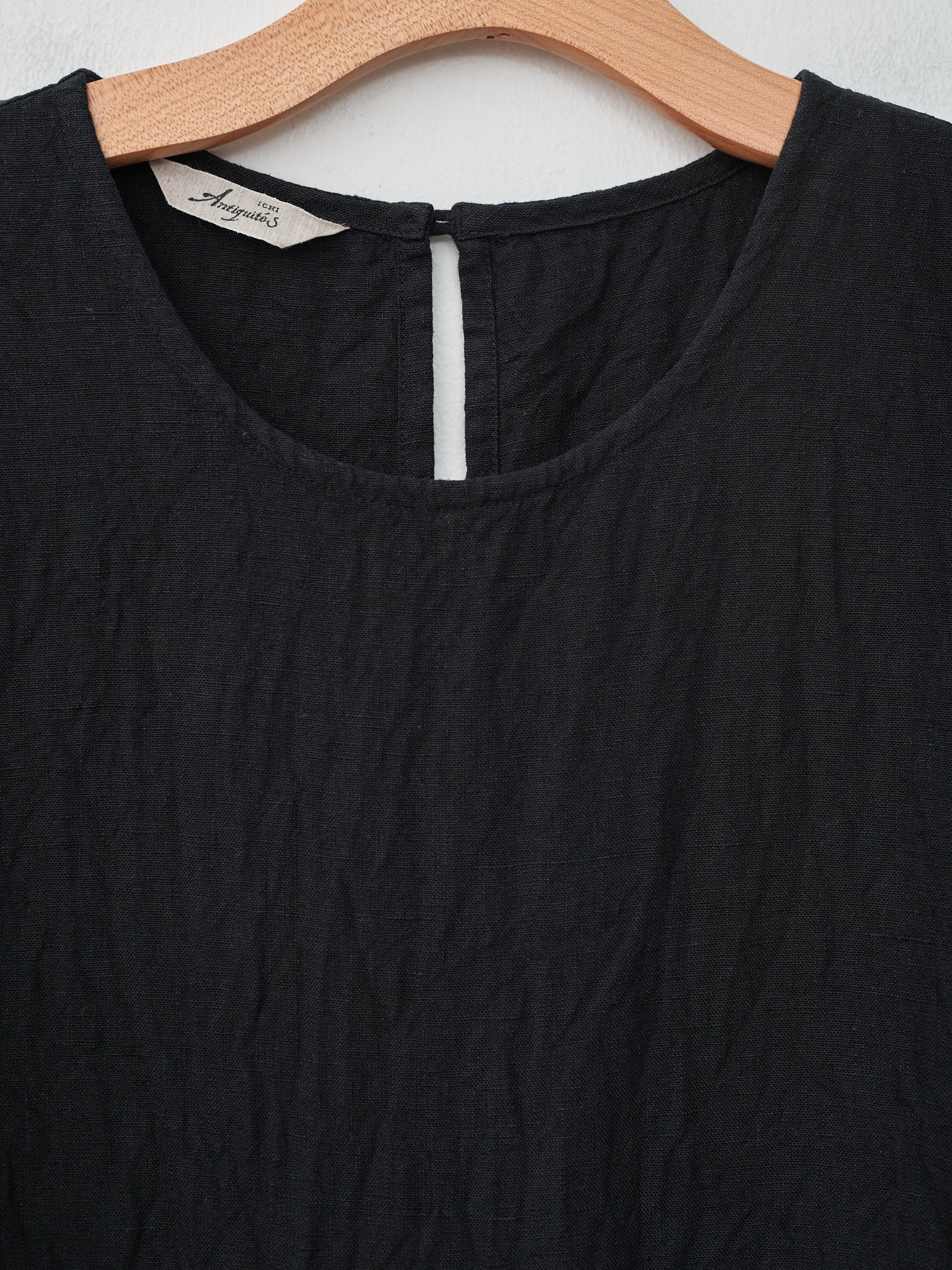 Namu Shop - Ichi Antiquites Linen Canvas Sleeveless Jumpsuit - black