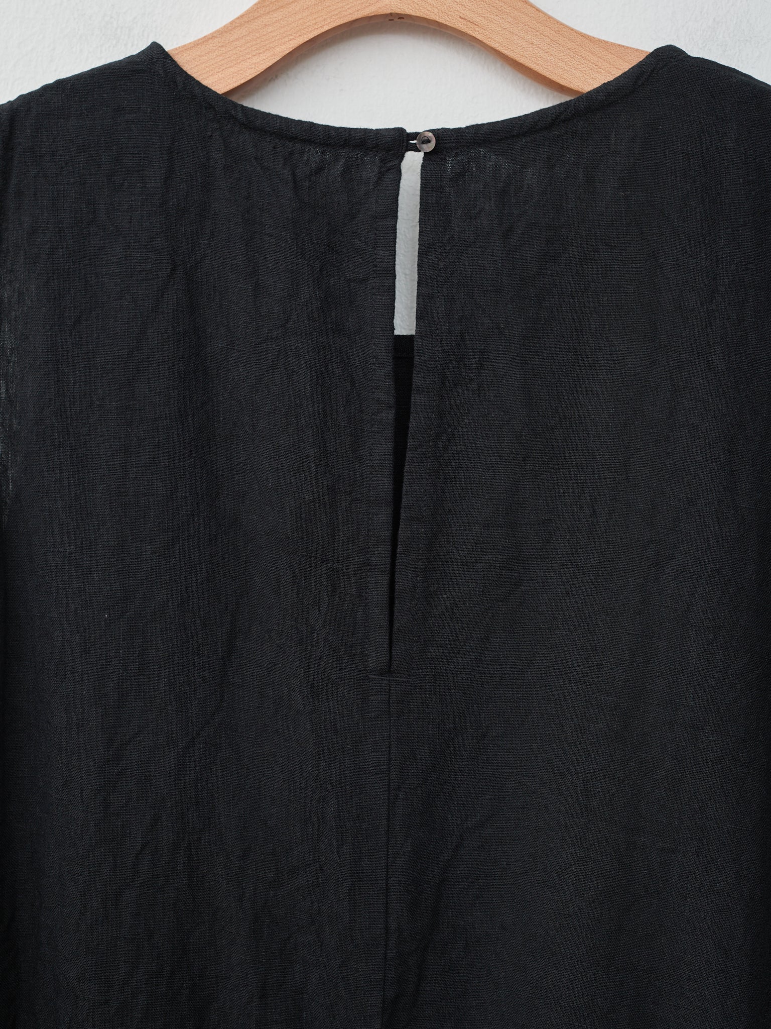 Namu Shop - Ichi Antiquites Linen Canvas Sleeveless Jumpsuit - black