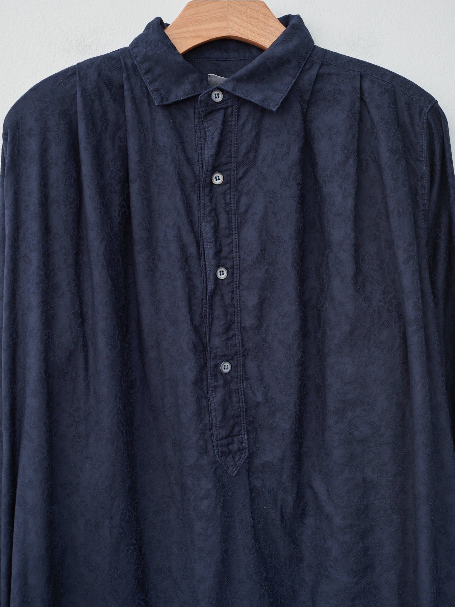 Namu Shop - Ichi Antiquites Azumadaki Vintage French Cotton Pullover Shirt - Navy
