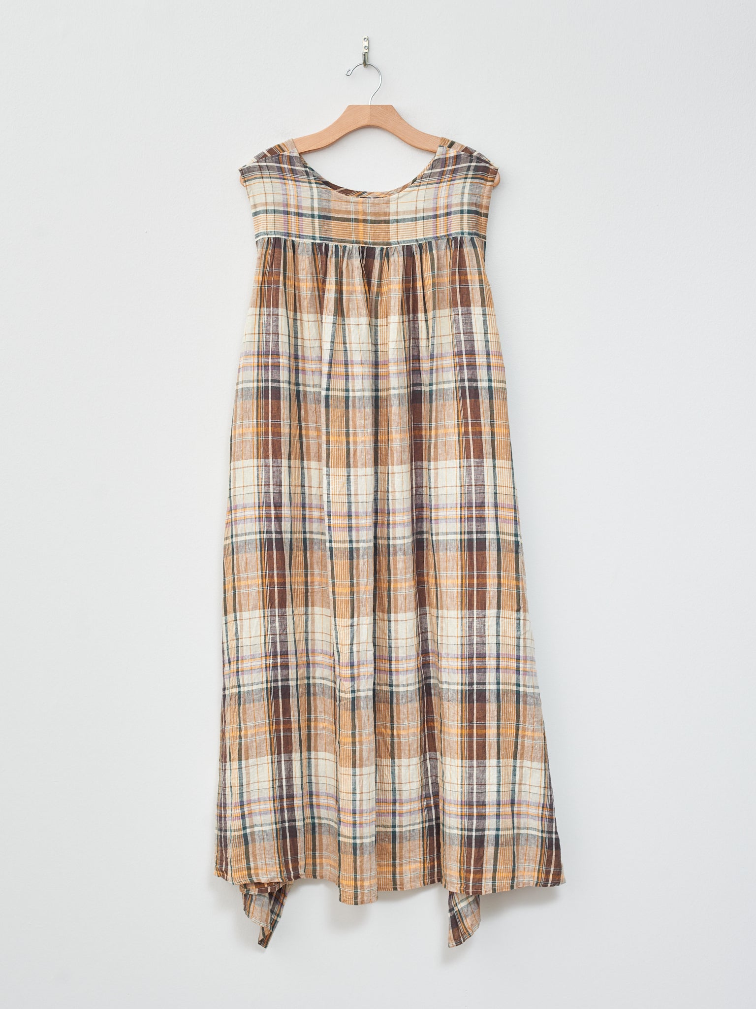 Namu Shop - Ichi Antiquites Linen Check Dress - Beige