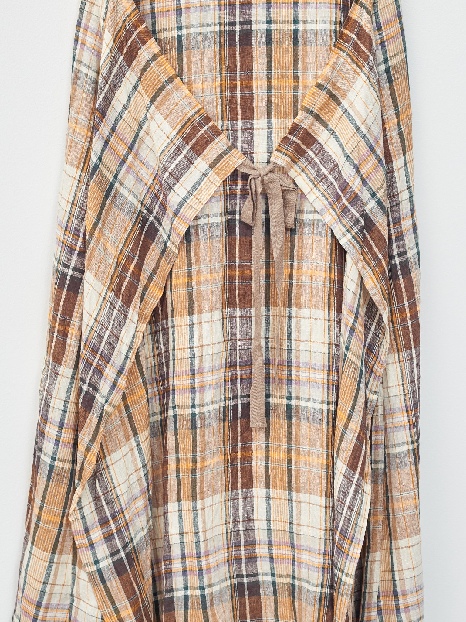 Namu Shop - Ichi Antiquites Linen Check Dress - Beige