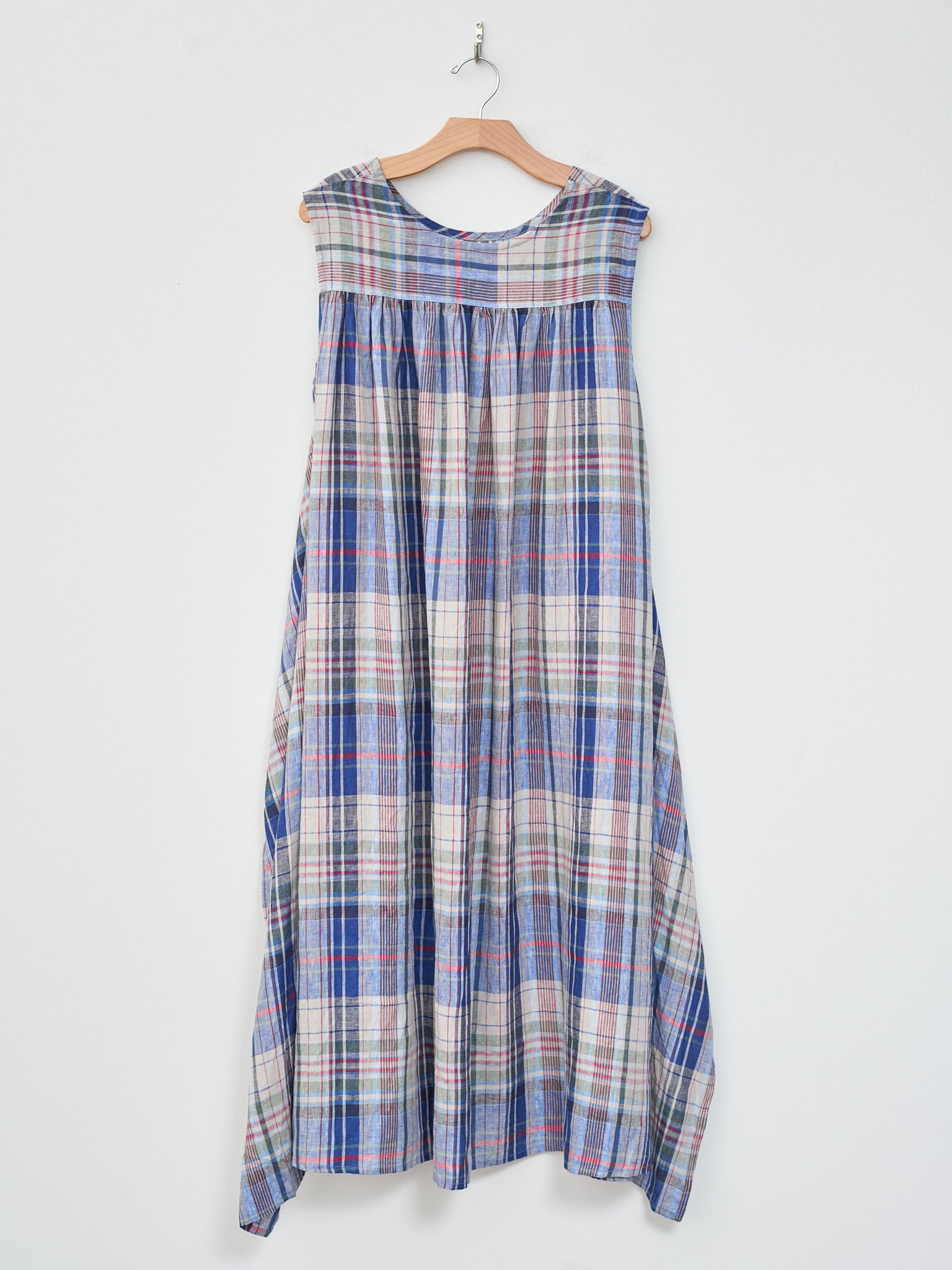 Namu Shop - Ichi Antiquites Linen Check Dress - Navy