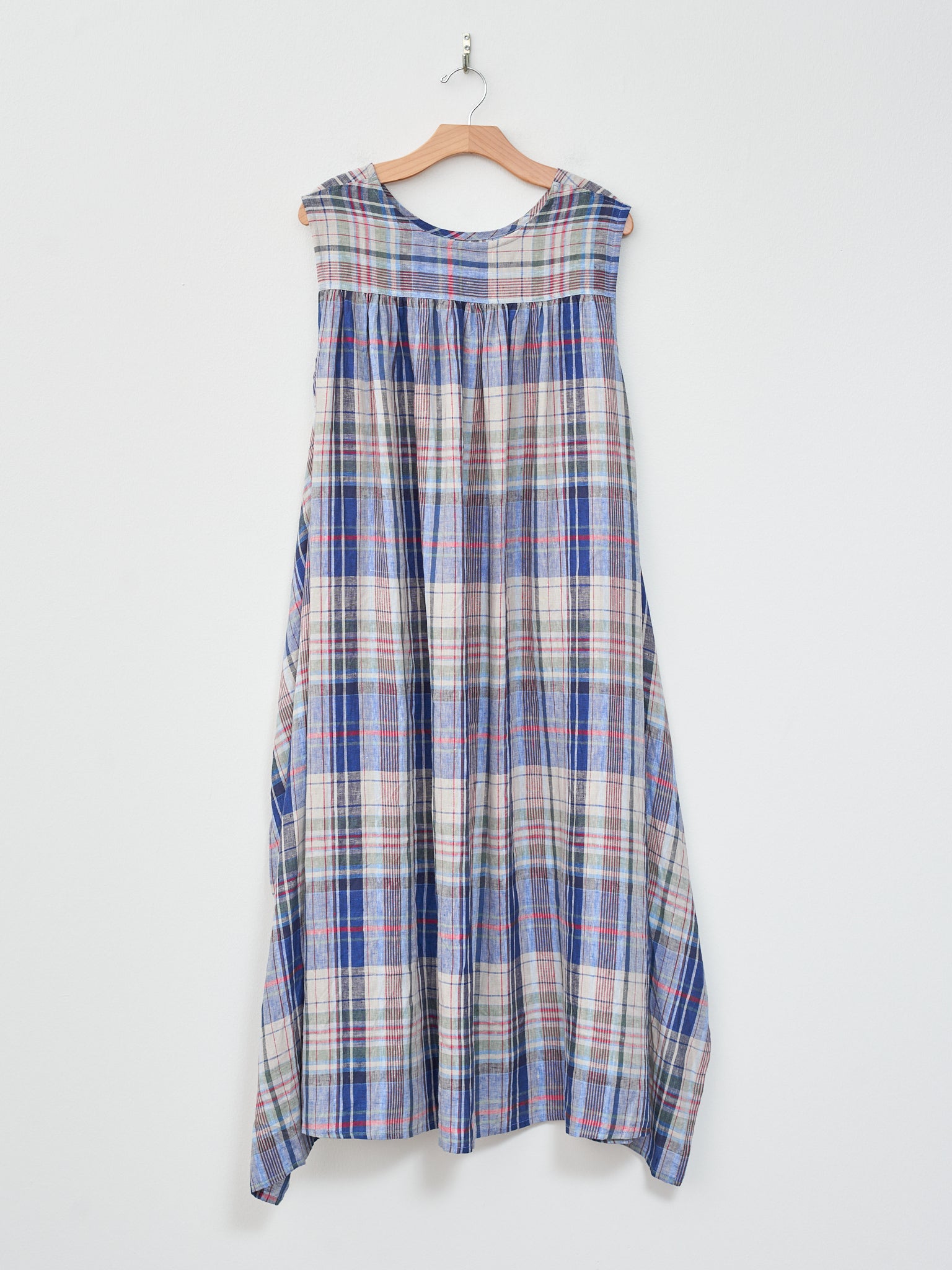 Namu Shop - Ichi Antiquites Linen Check Dress - Navy