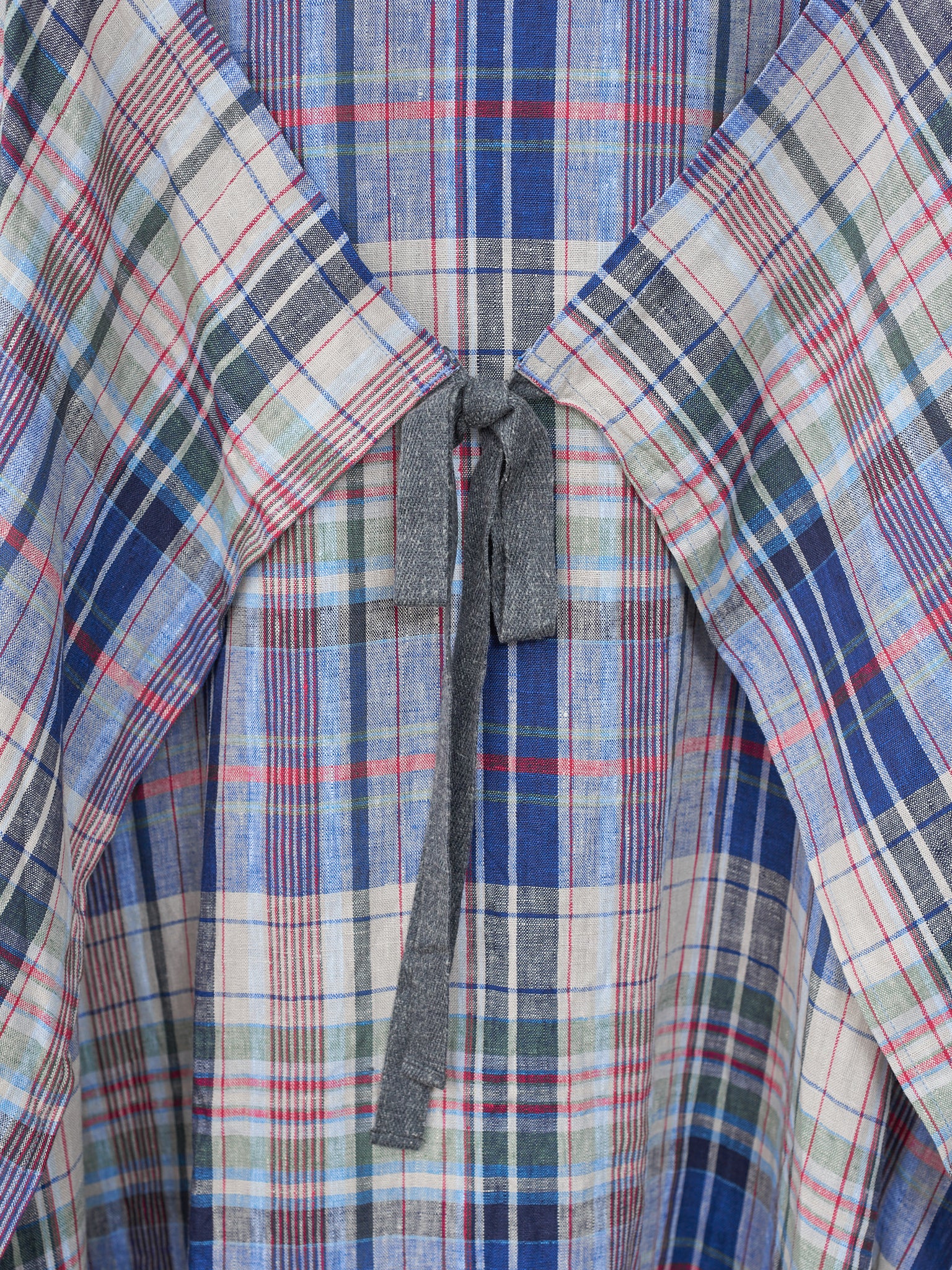 Namu Shop - Ichi Antiquites Linen Check Dress - Navy