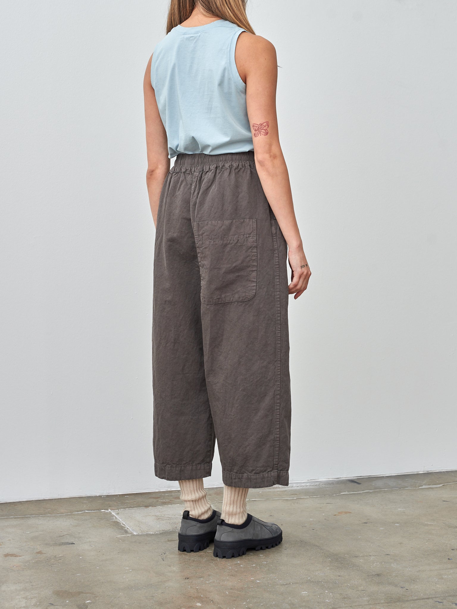 Namu Shop - Veritecoeur Garment Dyed Tuck Pants -Sumi Gray