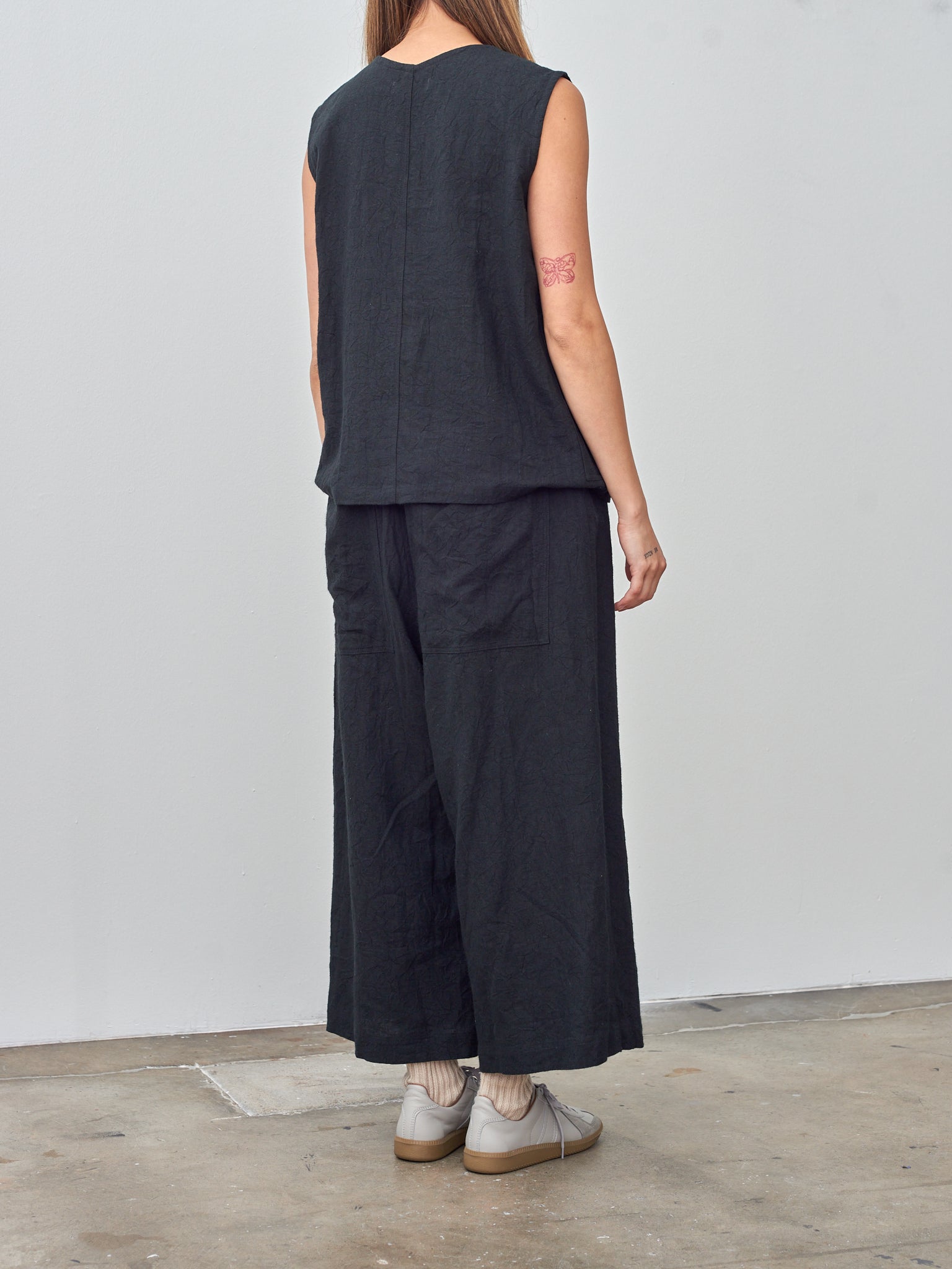 Namu Shop - Ichi Antiquites Linen Vintage Vest - Black