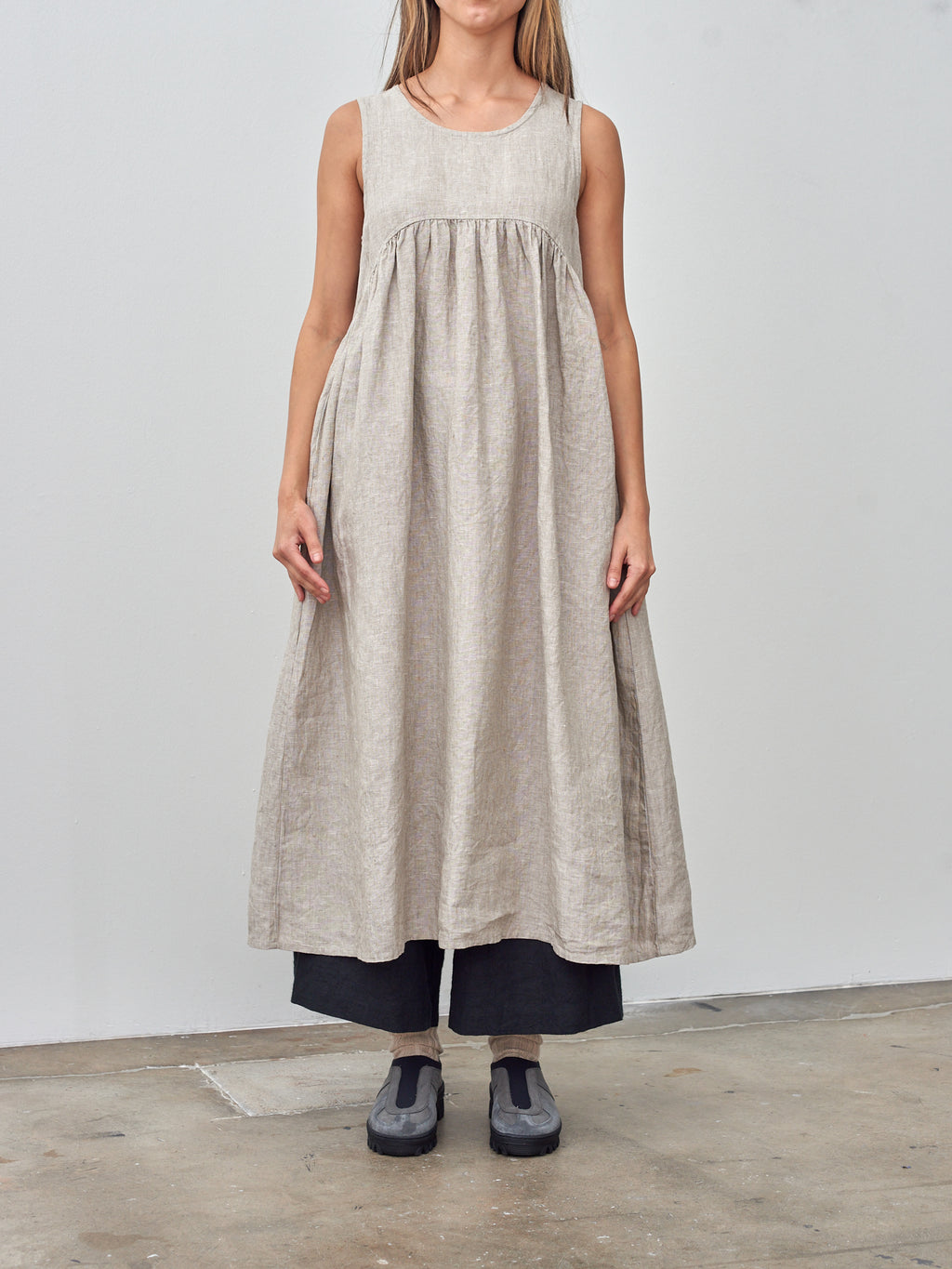 Namu Shop - Ichi Antiquites Linen Canvas Dress - Natural