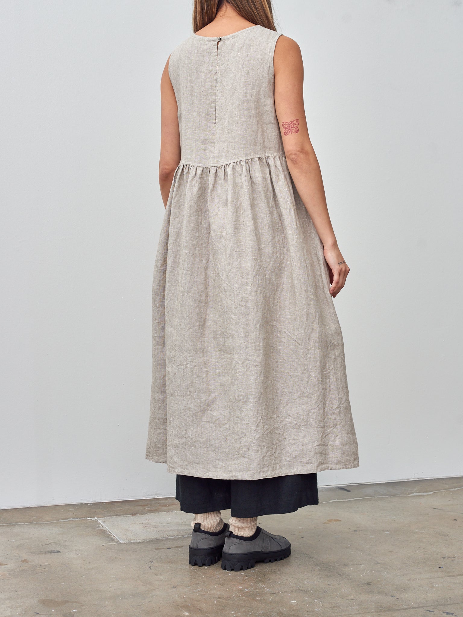 Namu Shop - Ichi Antiquites Linen Canvas Dress - Natural