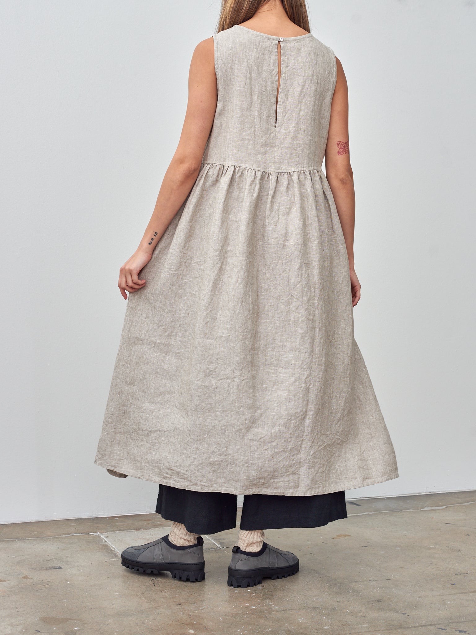 Namu Shop - Ichi Antiquites Linen Canvas Dress - Natural