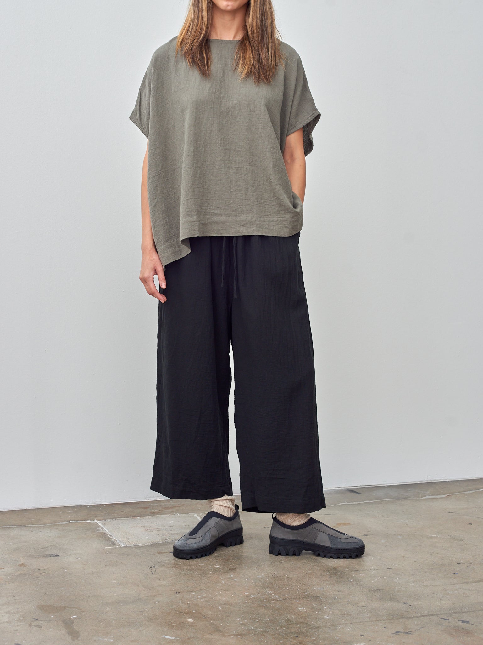 Namu Shop - Ichi Antiquites Azumadaki Viyella Pullover - Olive