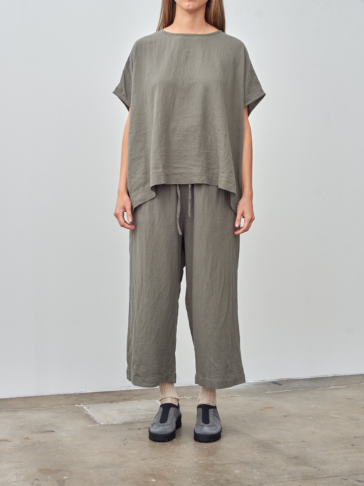 Namu Shop - Ichi Antiquites Azumadaki Viyella Pullover - Olive