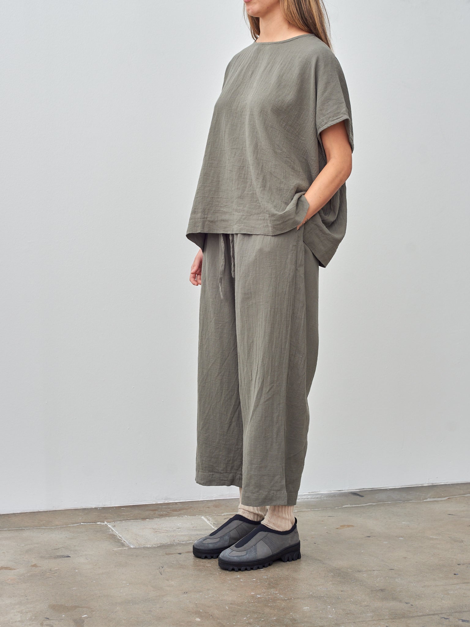 Namu Shop - Ichi Antiquites Azumadaki Viyella Pullover - Olive