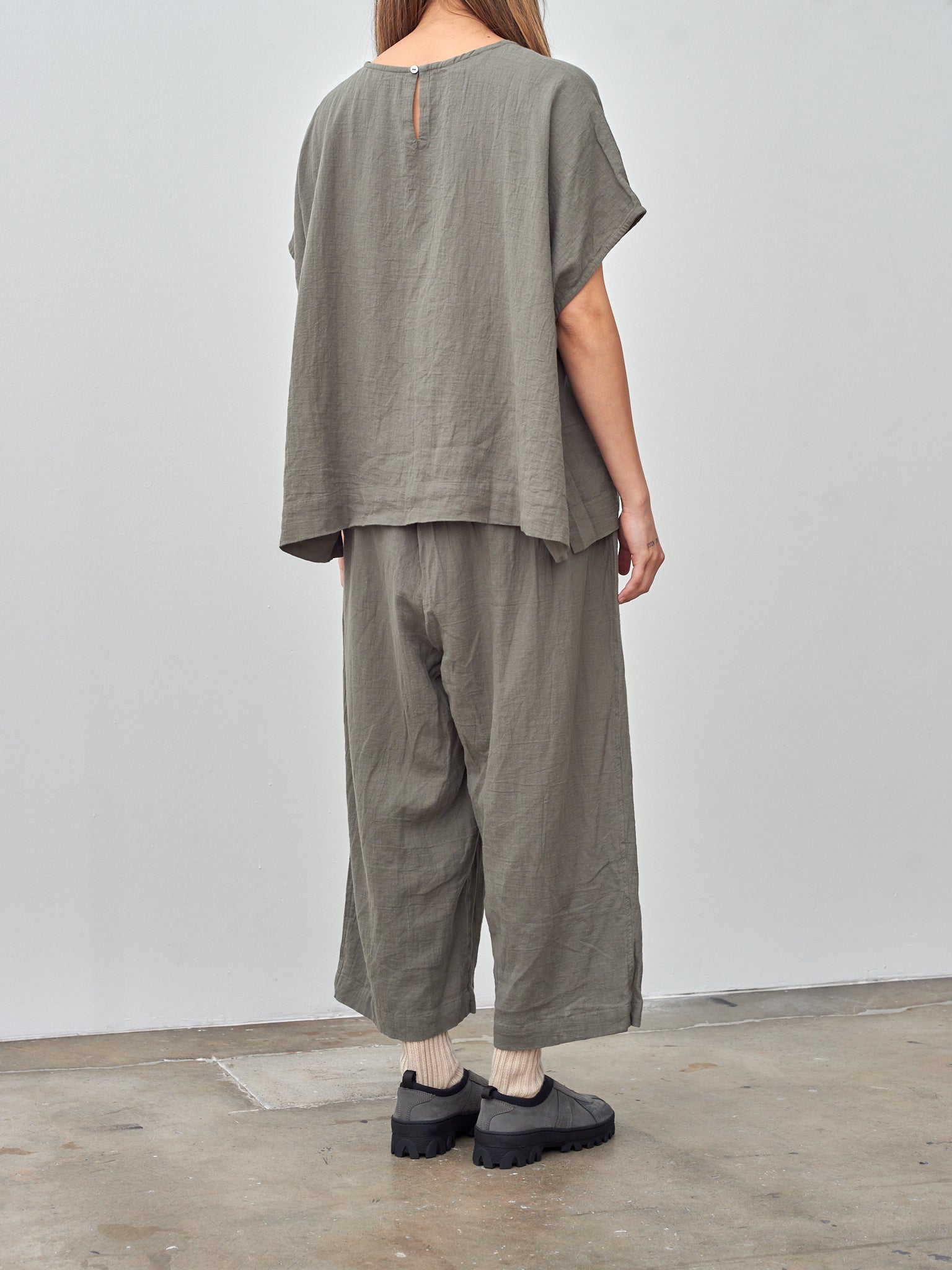 Namu Shop - Ichi Antiquites Azumadaki Viyella Pullover - Olive