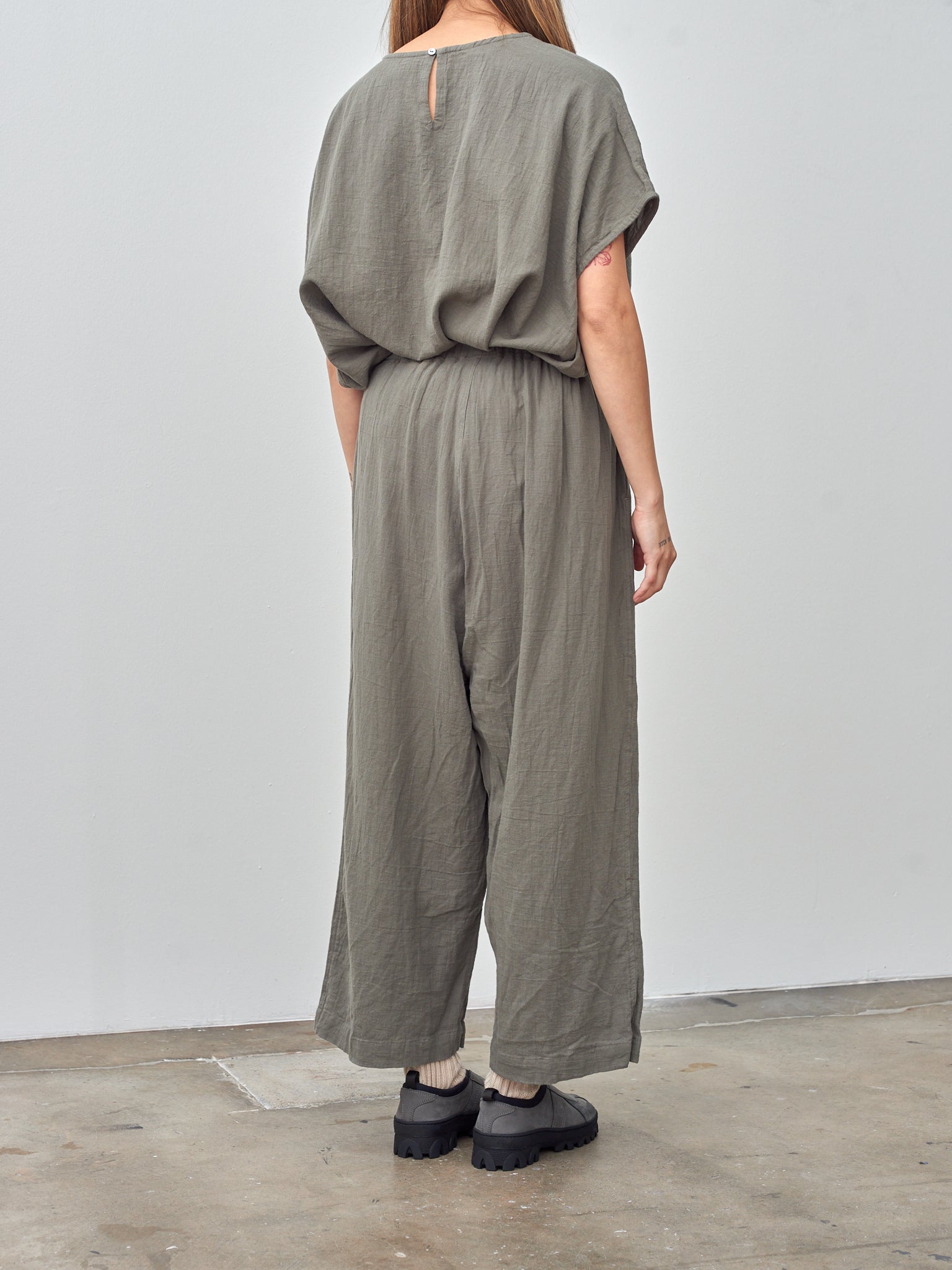 Namu Shop - Ichi Antiquites Azumadaki Viyella Pants - Olive