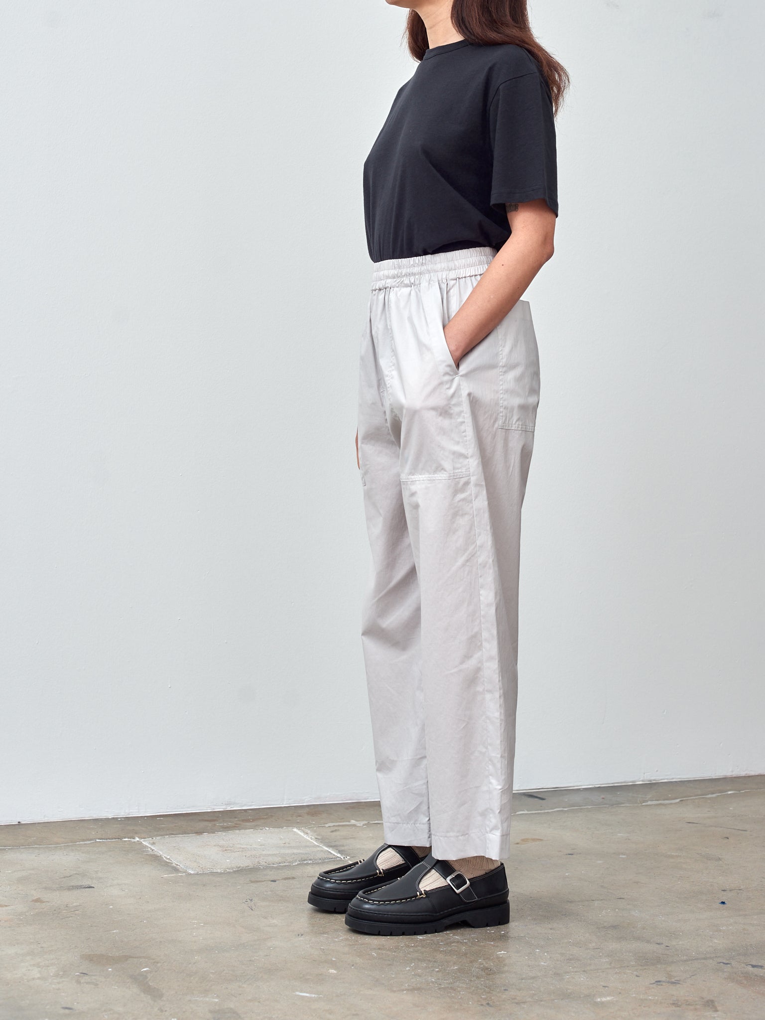 Namu Shop - Nicholson & Nicholson Harby Poplin Trouser - Light Gray