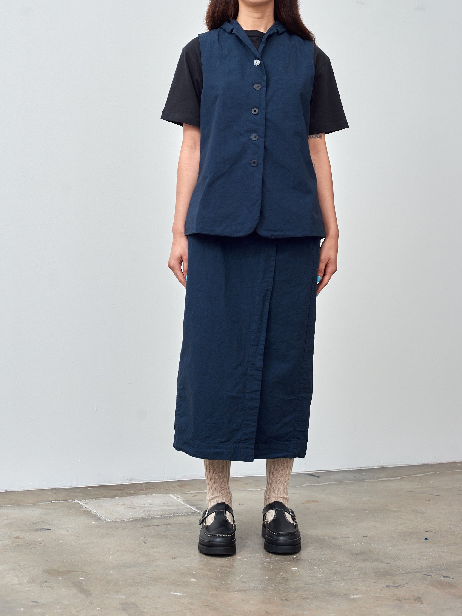 Namu Shop - Album di Famiglia Wrap Skirt CC - Navy