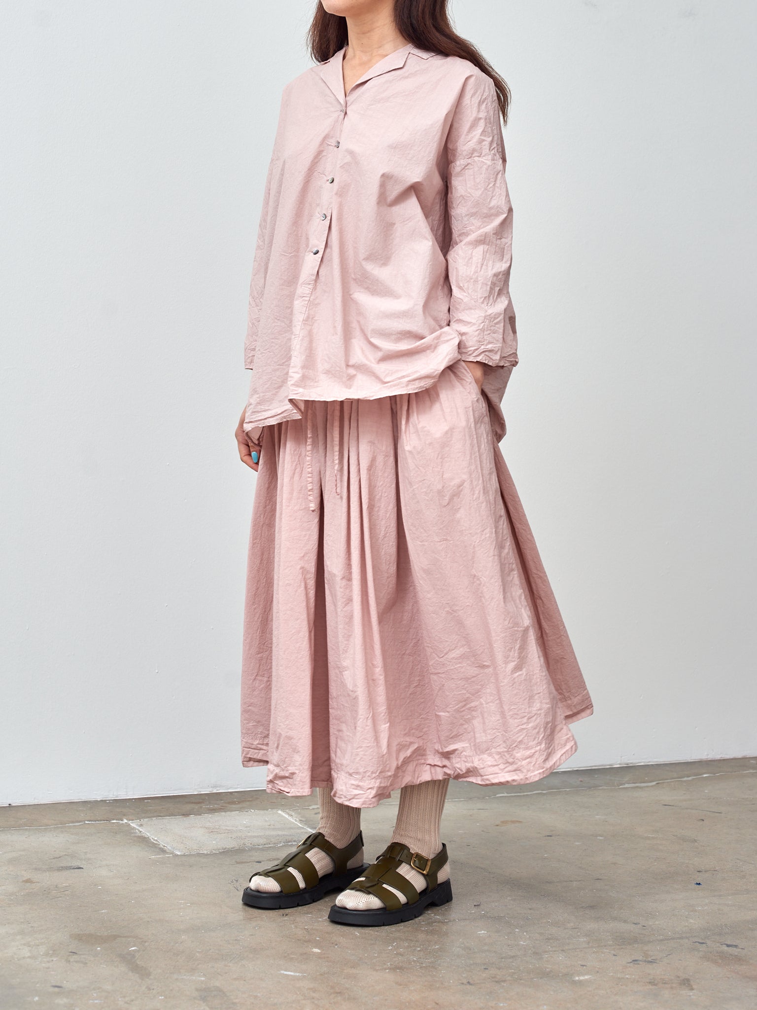 Namu Shop - Album di Famiglia Pleated Long Skirt TC - Petal Pink