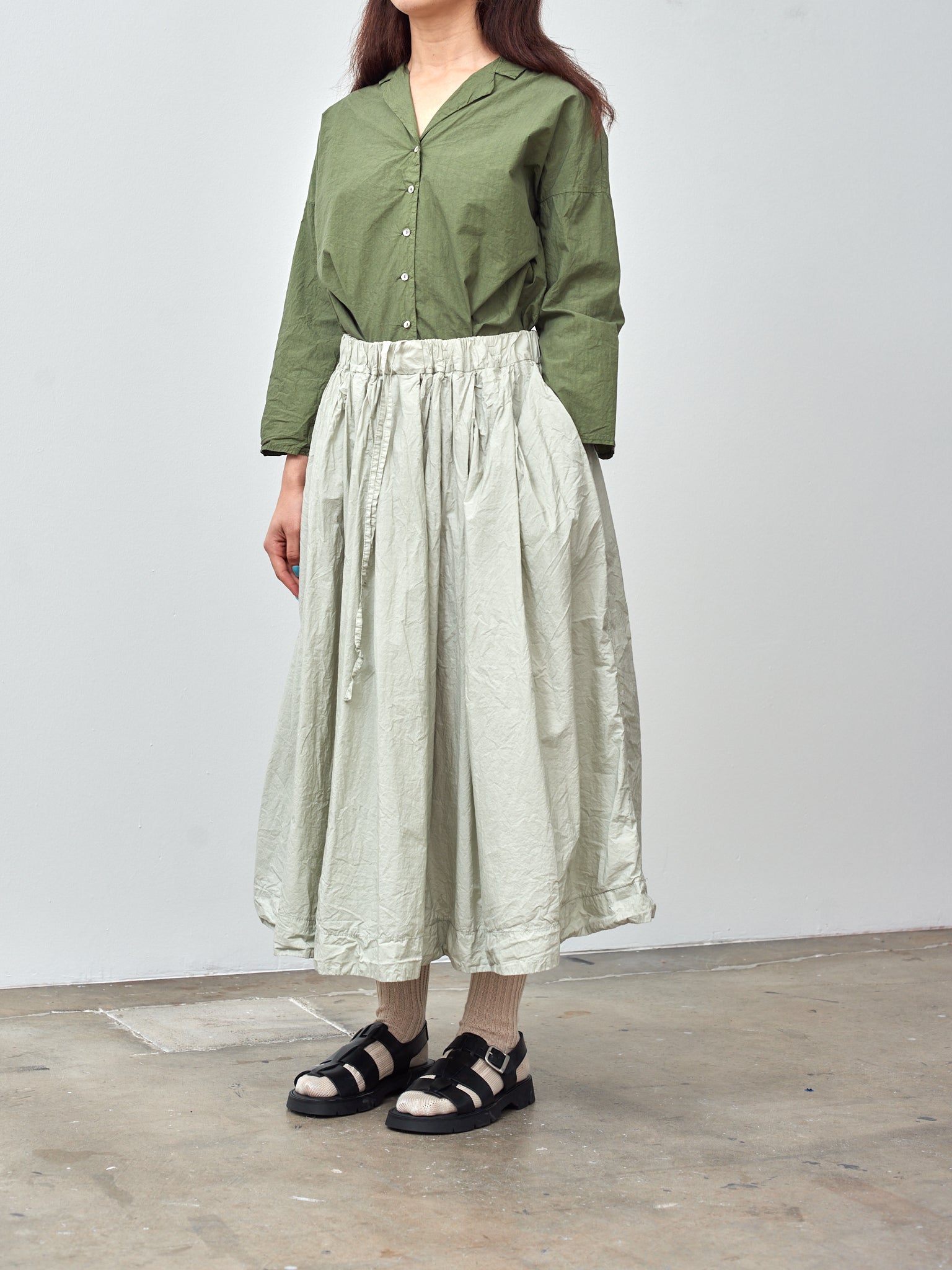 Namu Shop - Album di Famiglia Pleated Long Skirt TC - Almond