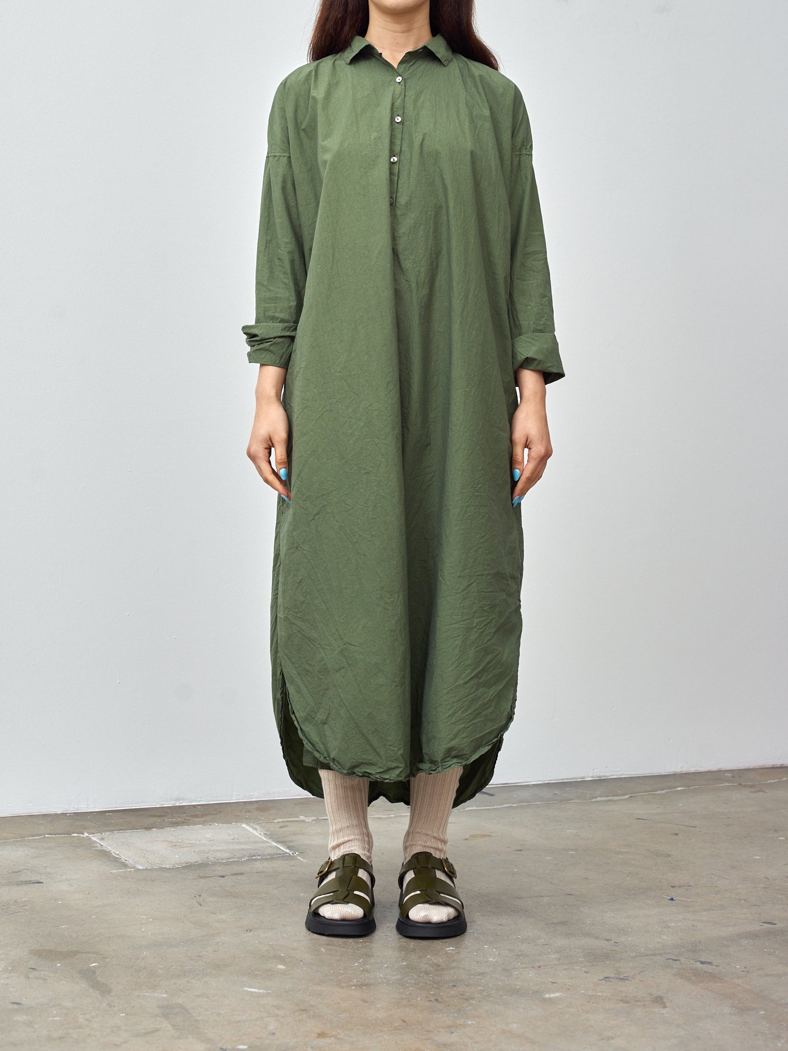 Namu Shop - Album di Famiglia Long Shirt Dress TC - Green Lawn