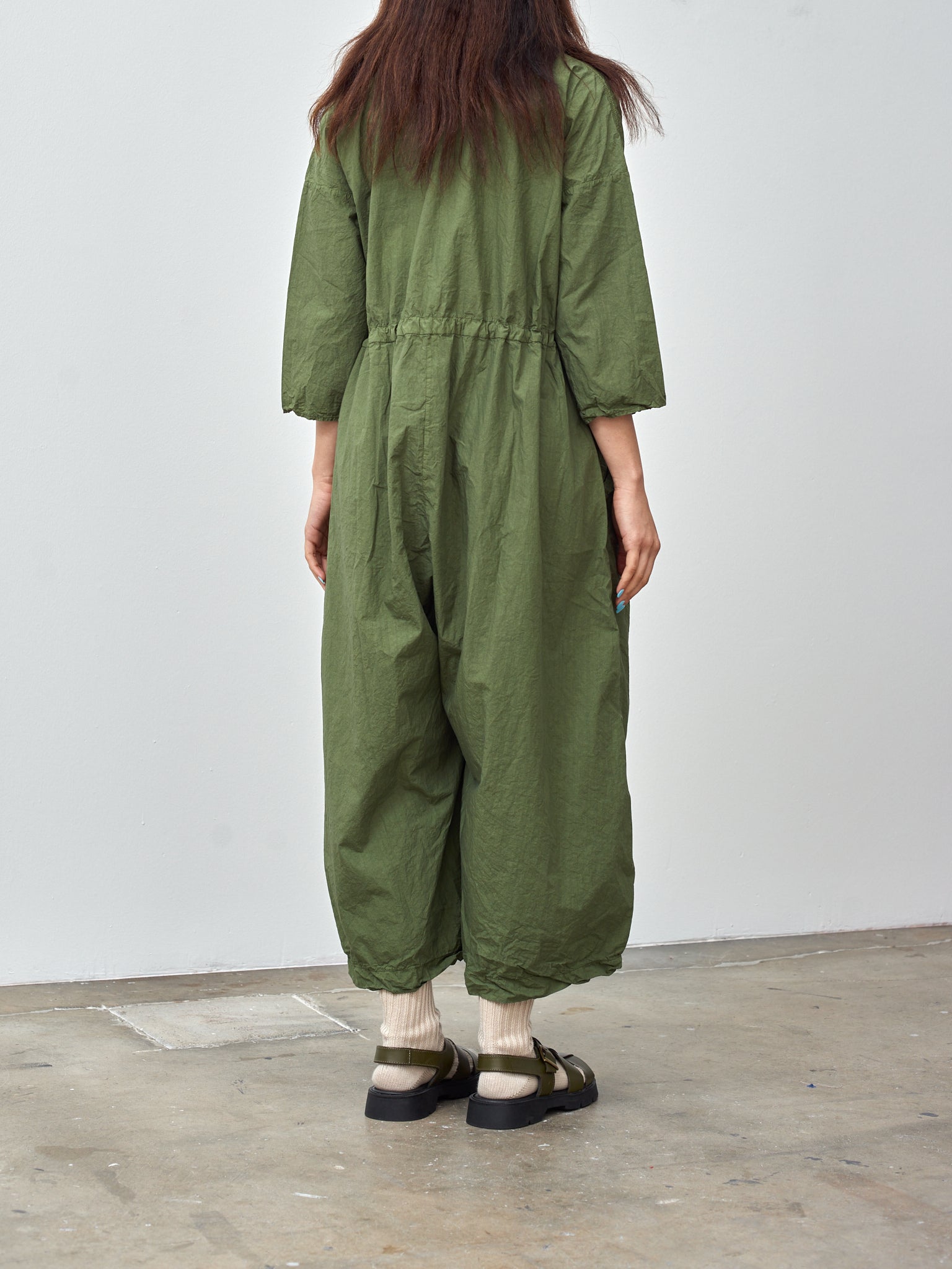 Namu Shop - Album di Famiglia Oversized Collar Jumpsuit TC - Green Lawn