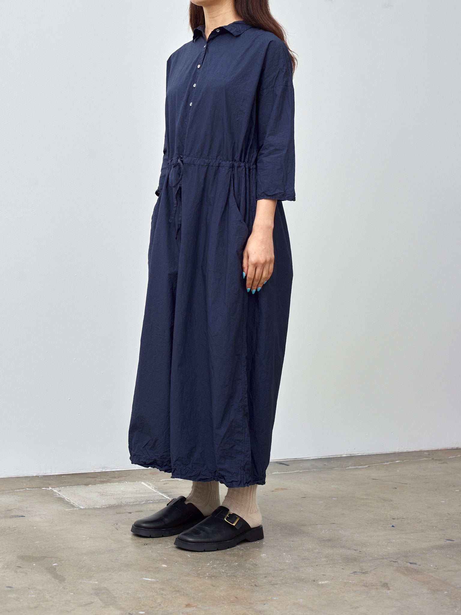 Namu Shop - Album di Famiglia Oversized Collar Jumpsuit TC - Navy