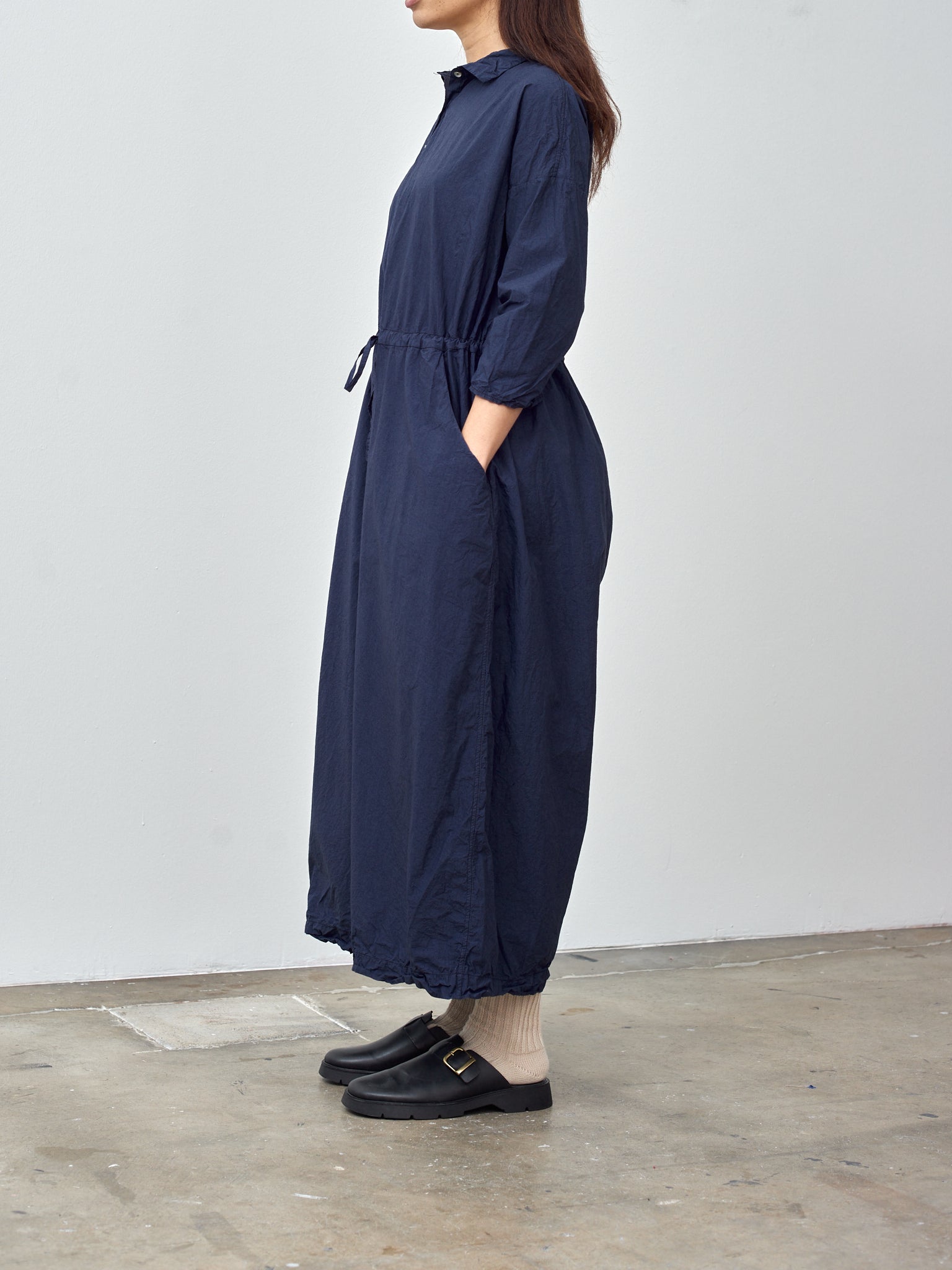 Namu Shop - Album di Famiglia Oversized Collar Jumpsuit TC - Navy