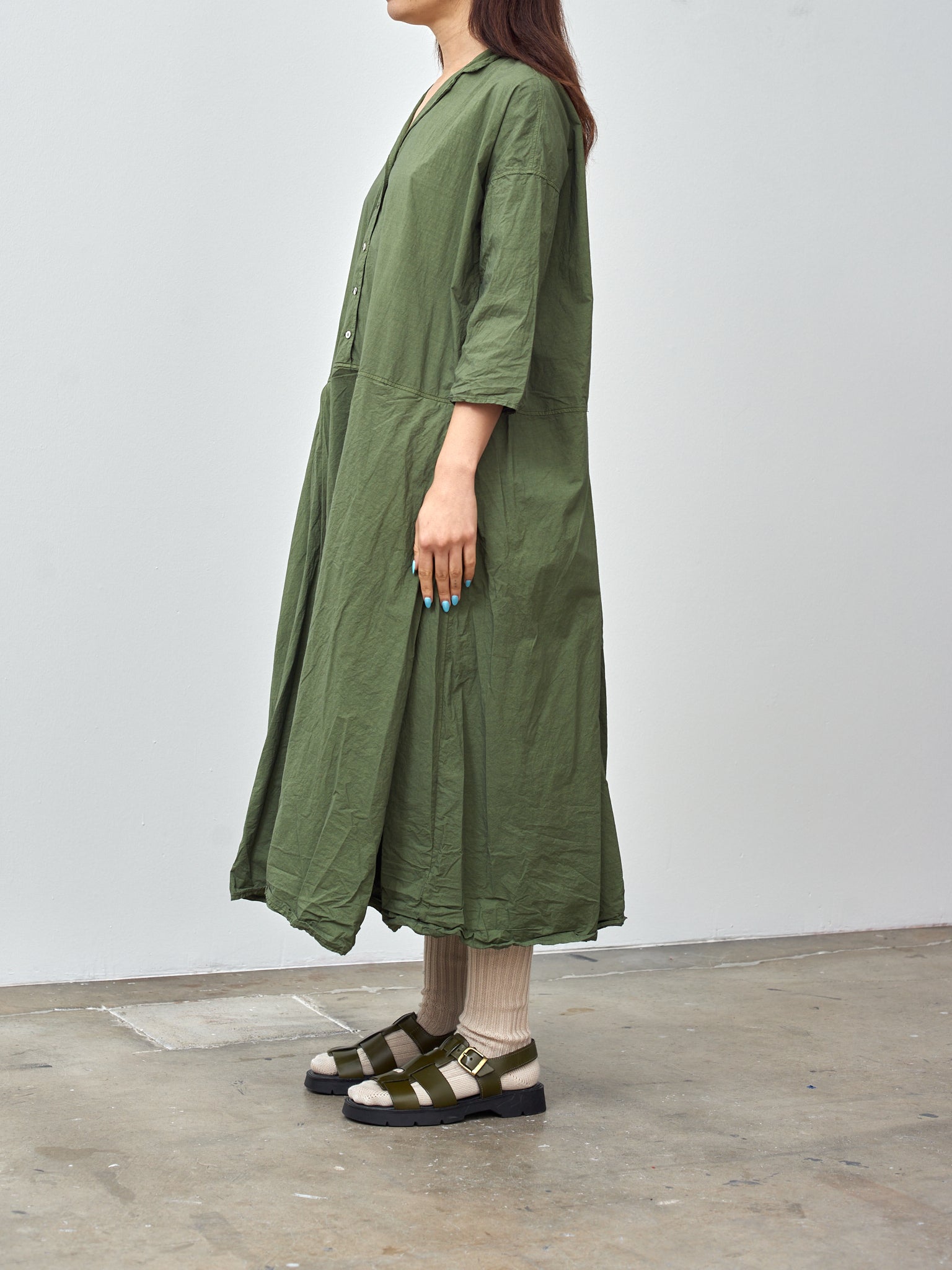 Namu Shop - Album di Famiglia Tailored Collar Dress TC - Green Lawn