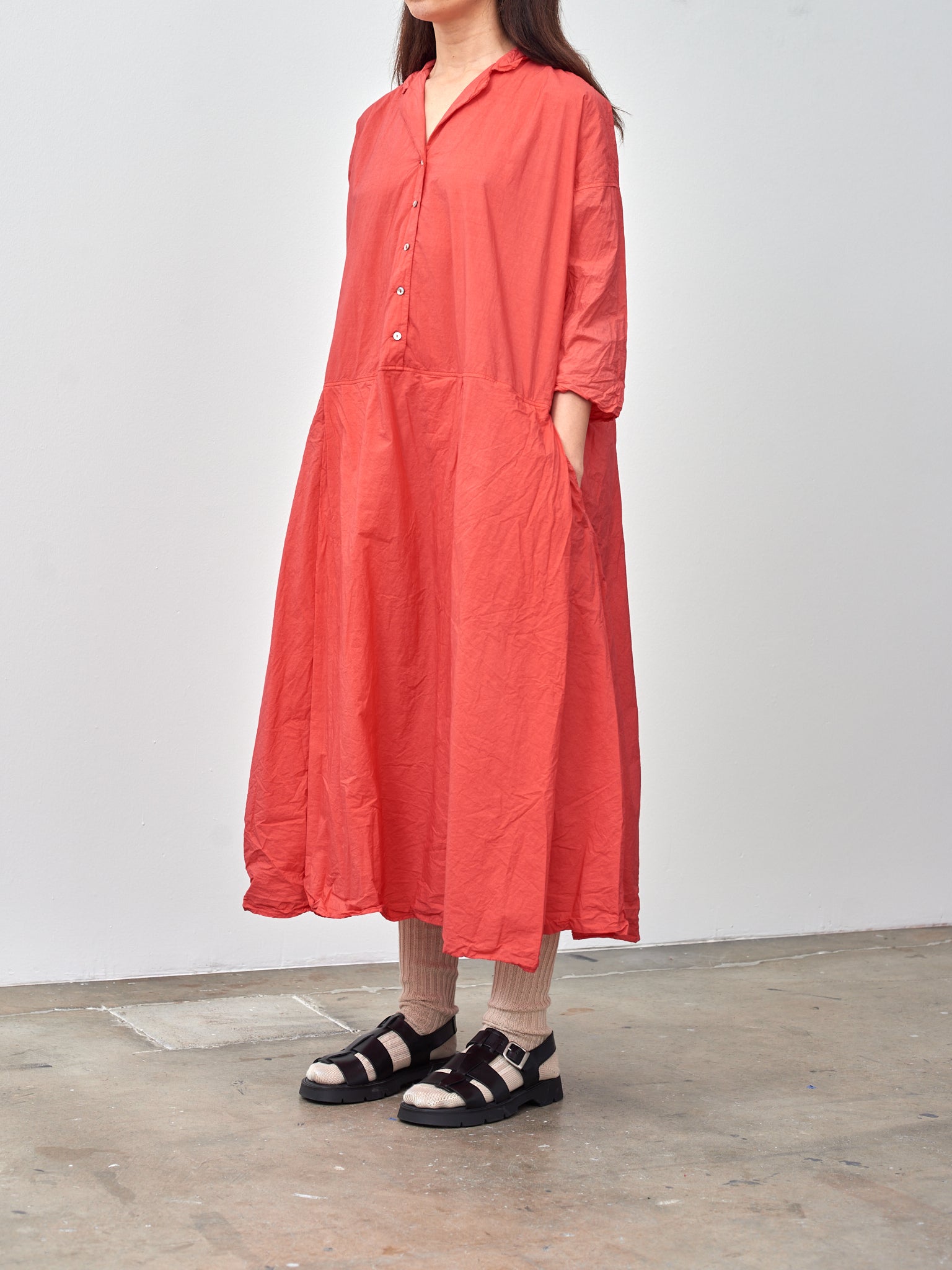 Namu Shop - Album di Famiglia Tailored Collar Dress TC - Poppy Red