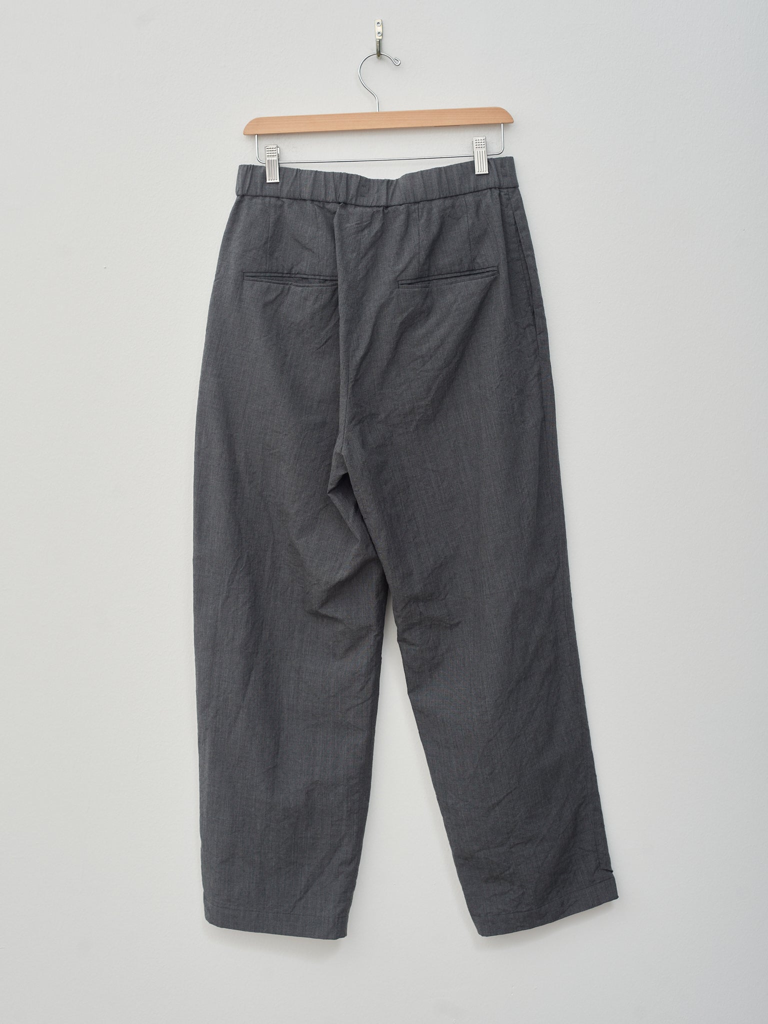 Namu Shop - Aton Wool Washi Tropical Wide Pants - Charcoal