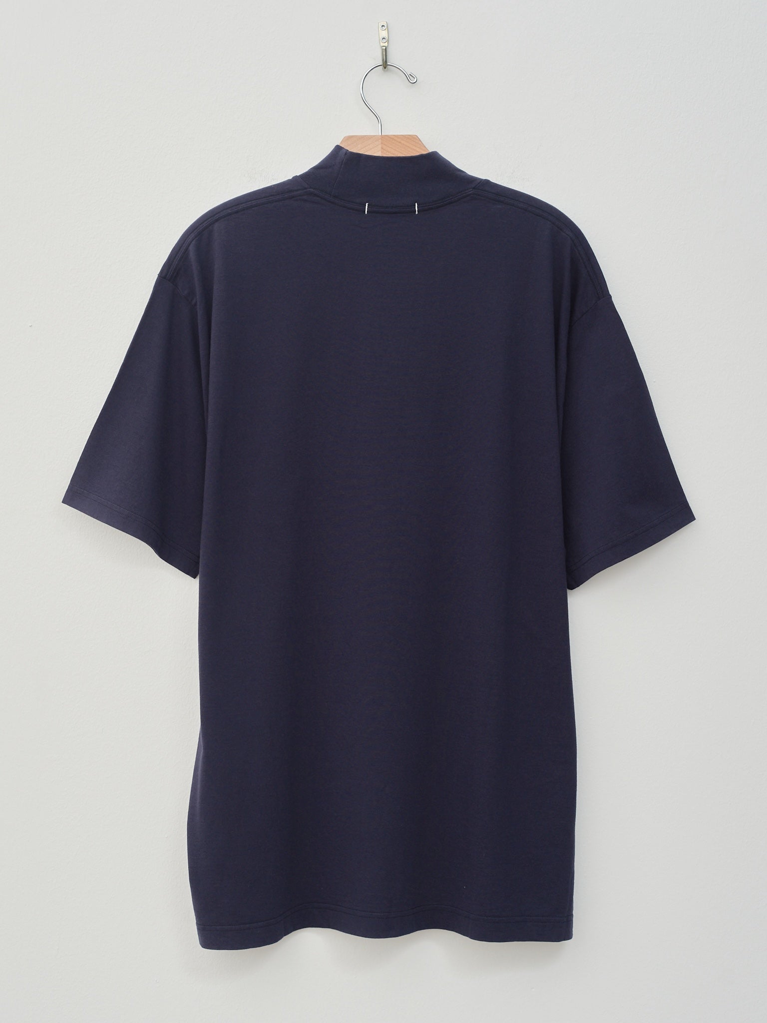 Namu Shop - Y Organic Cotton Jersey Mock Neck S/S Tee - Navy