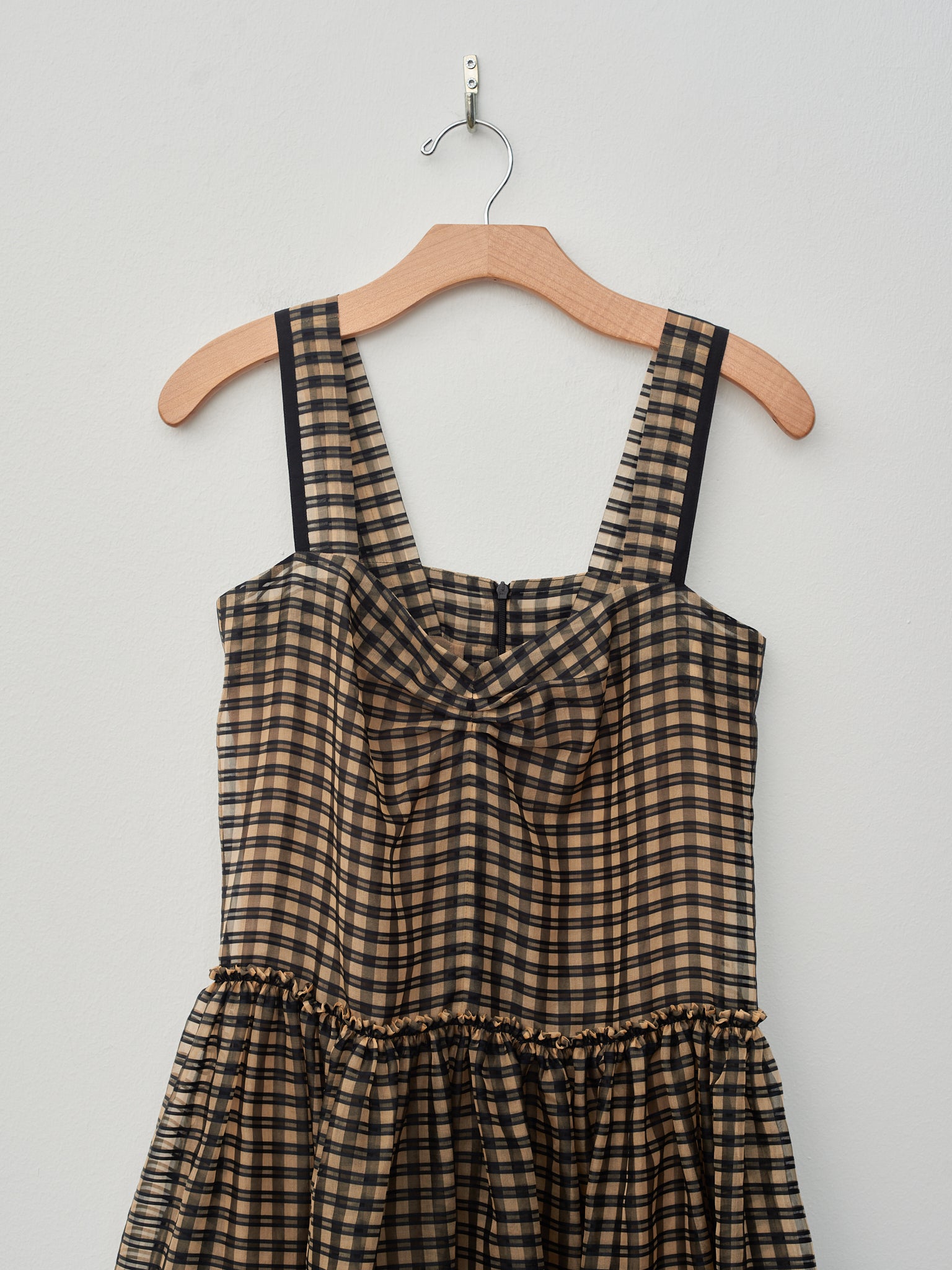 Namu Shop - Sara Lanzi Organza Strap Dress - Vichy Check