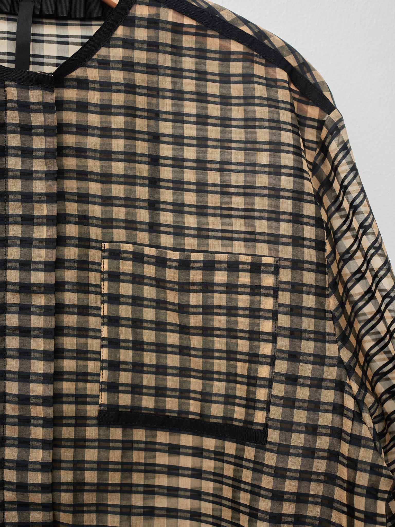 Namu Shop - Sara Lanzi Organza Bomber Jacket - Vichy Check