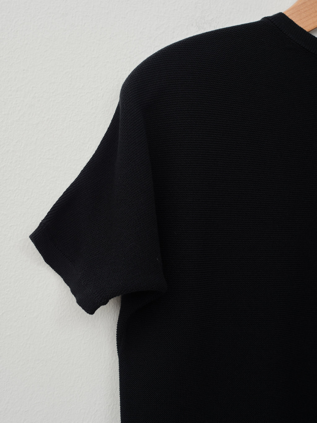 Namu Shop - Sara Lanzi Knitted Light Cotton T-Shirt - Black