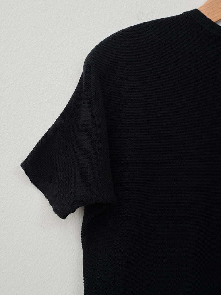 Namu Shop - Sara Lanzi Knitted Light Cotton T-Shirt - Black