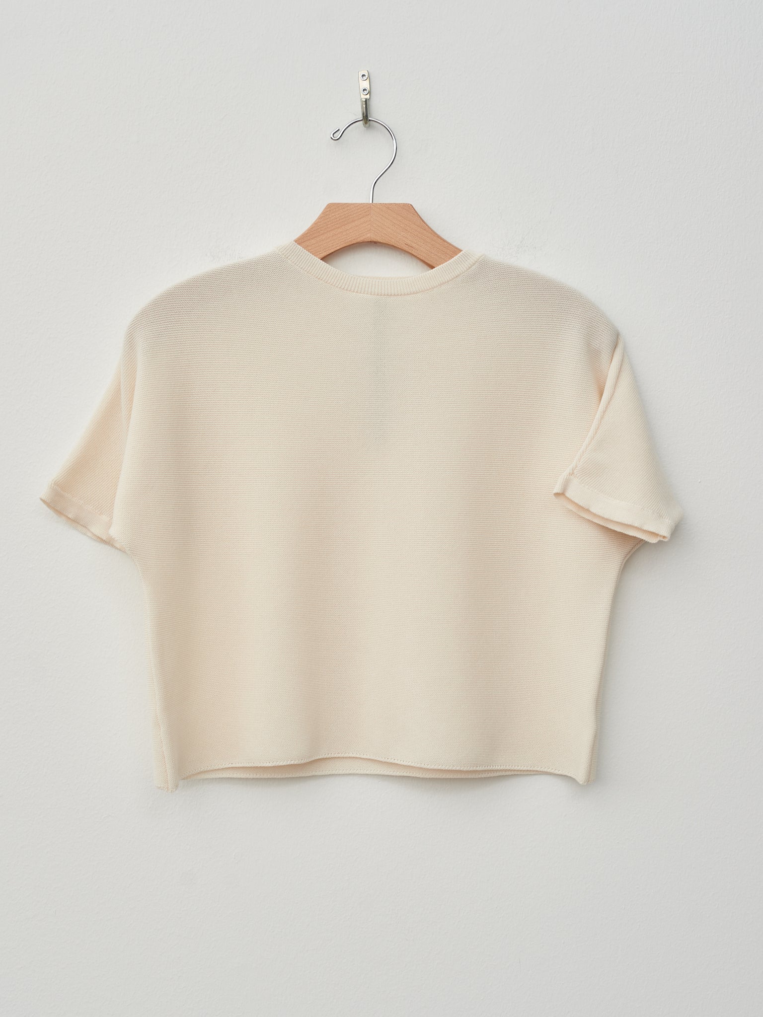 Namu Shop - Sara Lanzi Knitted Light Cotton T-Shirt - Milk