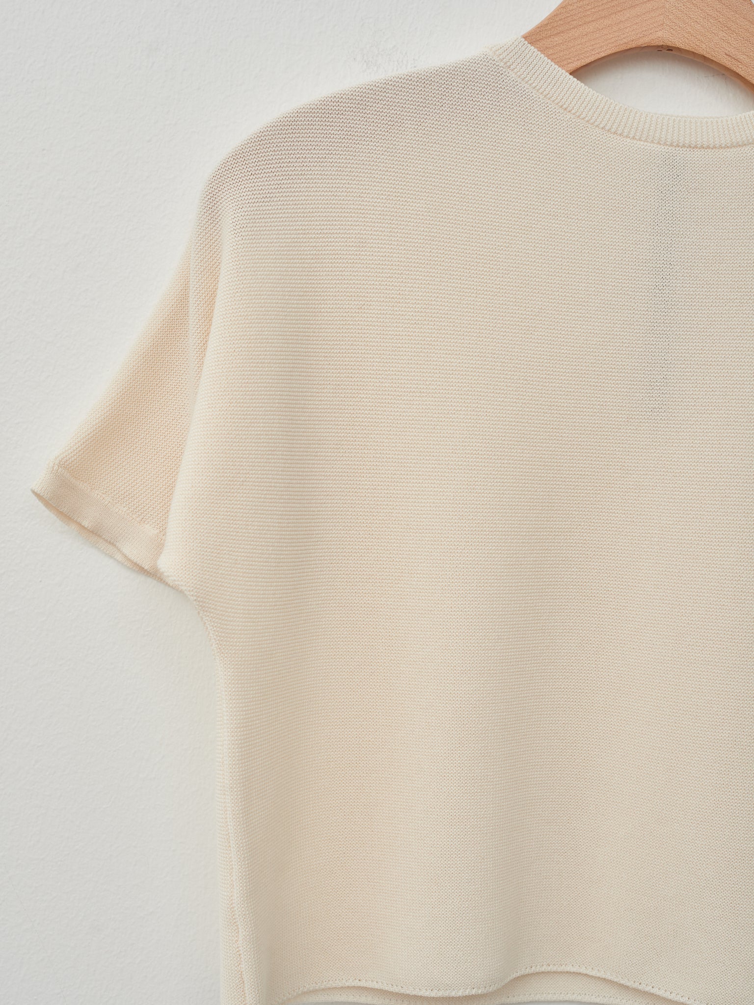 Namu Shop - Sara Lanzi Knitted Light Cotton T-Shirt - Milk