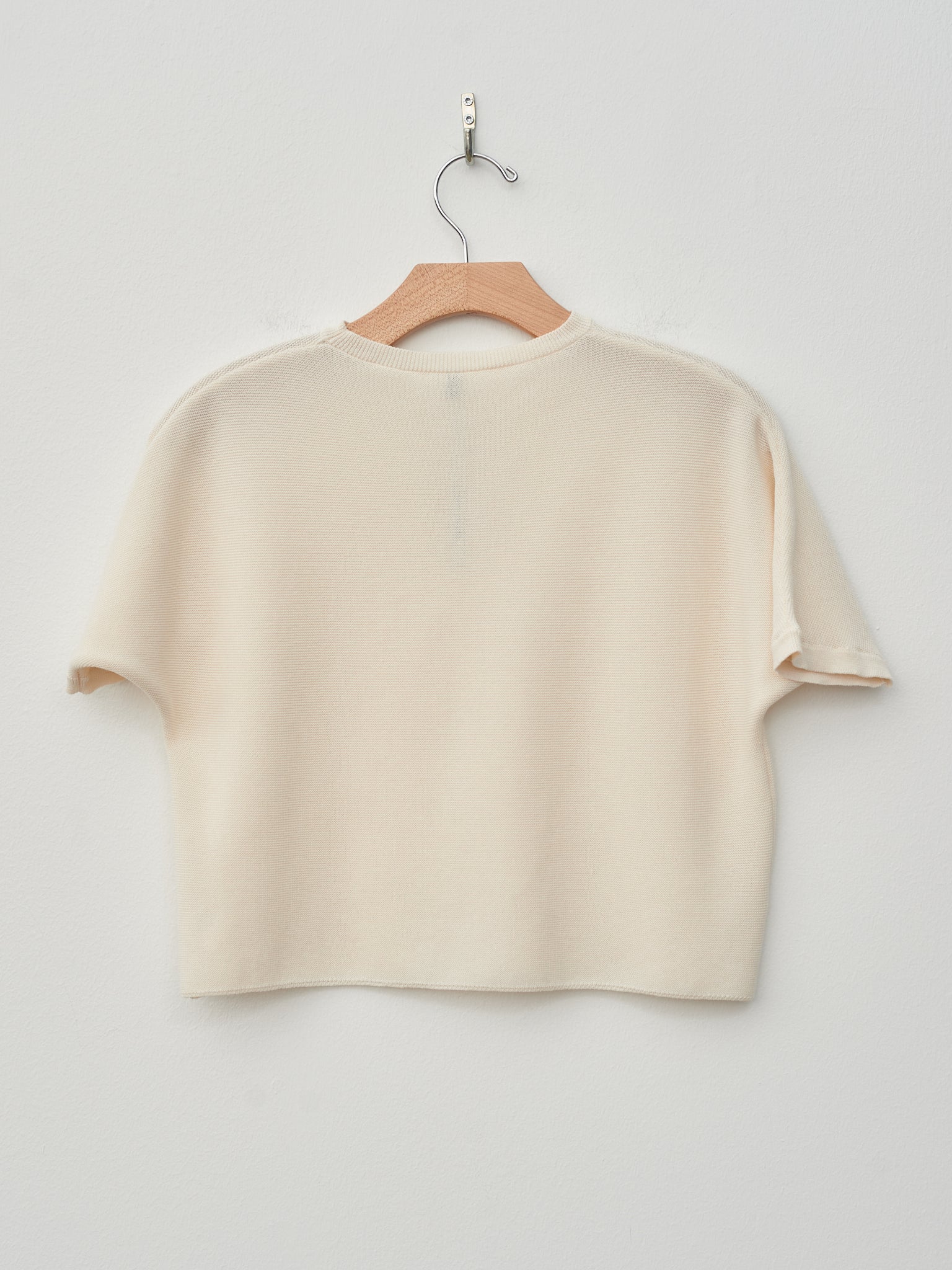 Namu Shop - Sara Lanzi Knitted Light Cotton T-Shirt - Milk