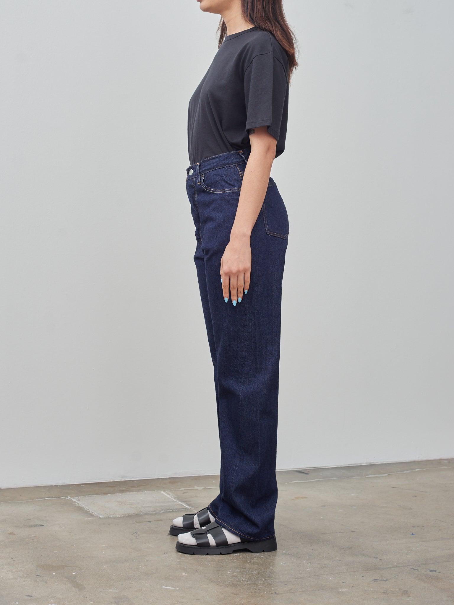 Namu Shop - Ciota High-Rise 5 Pocket Pants - Navy (One Wash)