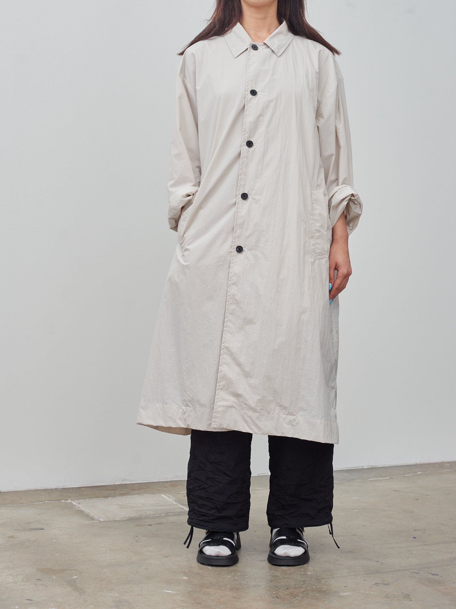 Namu Shop - Aton Travel Nylon Packable Coat - Warm White