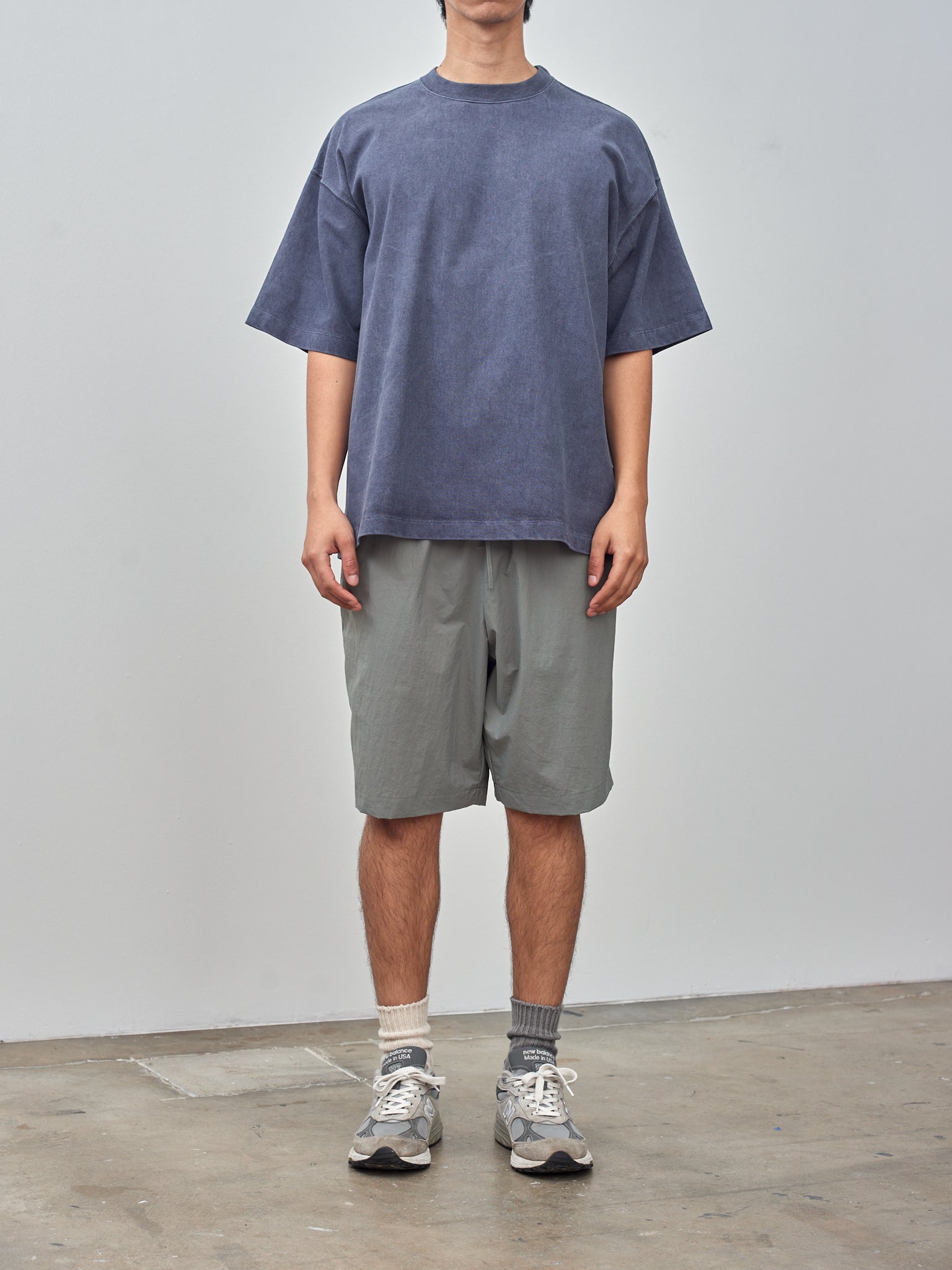 Namu Shop - Yleve Pigment Dye Open End Cotton T - Blue Gray